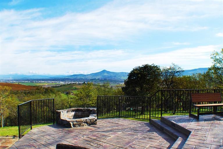 From the comfort of your living room or the amazing outdoor patio, enjoy breathtaking panaramic vistas of Roxy Ann, Table Rock, the city lights and the neighboring vineyards. This property sits atop a hill and is very private and incredibly quiet. The interior features include, granite counters, oak hardwood floors, extensive wood moldings, custom oak cabinets, fresh paint, new carpet, stainless appliances, 18 ft living room ceiling, new window coverings on the south facing windows, walk-in closets, walk in shower and jetted tub in master bath, upstairs den, and formal dining room. The outside grounds are immaculate with extensive landscaping, rich green grass, custom stamped concrete walks and patio, and a firepit on the rear patio overlooking the valley. The exterior of the home has been freshly painted and a new roof has just been installed. Owner says avg well flow 12+ g/m. Pride in ownership from its one time owner is apparent as this is a Home in the truest sense.
