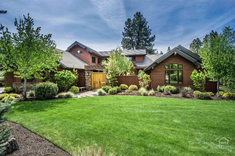 Live in a Work of Art - Highly sought after custom Norman Building & Design Home; Elegant master suite and guest suite on the main level, as well as two en-suite guest rooms on second level, gourmet kitchen, den/library and office. Amazing outdoor living spaces are perfect for entertaining and enjoying the great Central Oregon outdoors; relax in the sanctuary of the private enclosed courtyard and enjoy backyard barbecues with stunning views down the 15th Fairway and Green of Broken Top Golf Course.