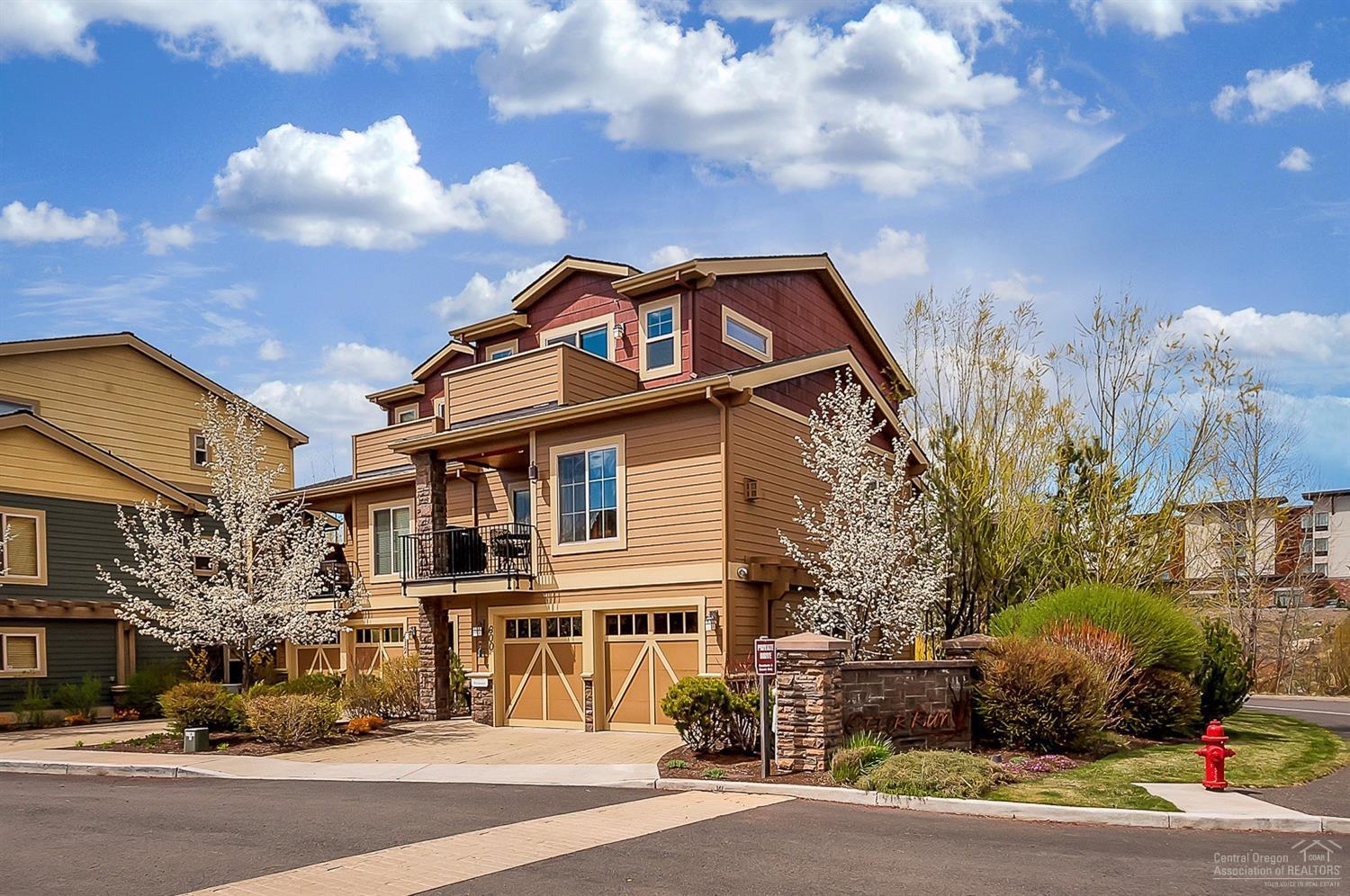 Live every day like you are on vacation in this well-appointed Otter Run townhome in Bend's Old Mill District. Entry leads to the 1st level bedroom & back deck. Great room floor plan on second level has a chef's kitchen and patio ideal for entertaining, as well as a junior suite. Top floor master has dual closets, vaulted ceilings, spa-like bathroom and a sundeck. Each floor has it's own sense of privacy and is serviced by an elevator. 2-car garage. Perfect Bend-lifestyle living near the river and downtown!