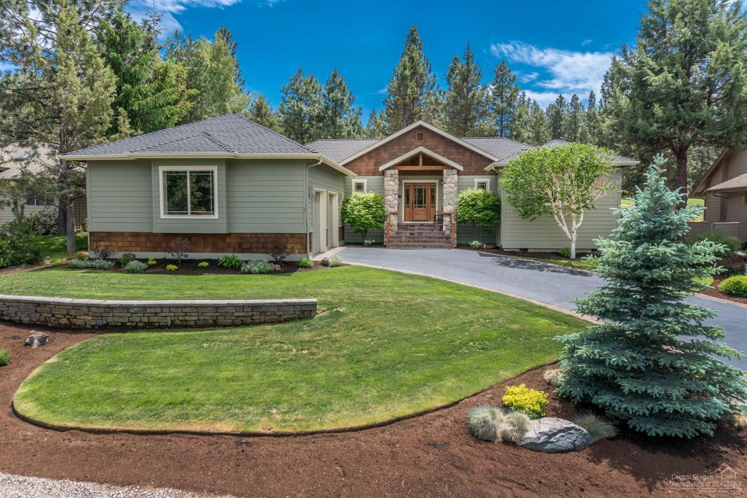 This single level custom home offers an abundance of golf course views, updated kitchen, updated master bath, natural light, lavish built ins, hardwood floors, vaulted ceilings, walk-in pantry, designated office, open floor plan. Pristine. Solid core doors, wood wrapped windows, French doors to easy care wrap around paver patio on golf course. Generous laundry room. Fresh landscaping. Vaulted ceiling entry. Assumable VA loan, Aprilair humidifier & electronic air cleaner. Lennox heat and A/C. Alarm system