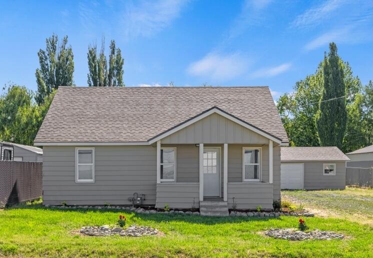 This updated 2 bedroom 1.5 bath home is located in the suburbs. 3rd room could be used as a bedroom or office. Beautiful .45 acre lot and a detached 2 car garage. Many updates have been done to this home including new roof on the home and garage. Exterior on home and garage has just been painted. The interior has also been repainted and it has all new flooring. Kitchen has been completely updated with new cabinets, granite counter tops, sink and stainless-steel appliances. Both bathrooms have been updated with a new vanities, toilets and fixtures. New water heater, FA furnace, new front and back door, new light fixtures and more! This is a HomePath property.