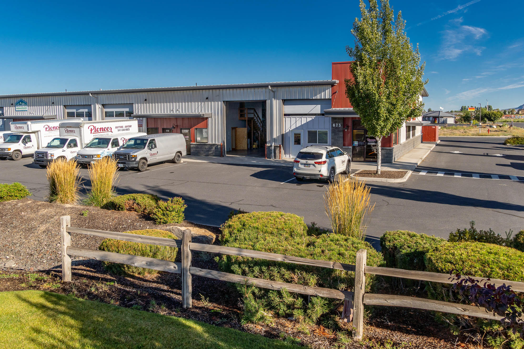 Three adjacent industrial condominiums for sale totaling 7,021 +/- SF including mezzanine areas. Each unit has: 
- 14' roll-up doors on north and south sides to allow drive through convenience and great in-suite parking. 
- 16' eave height.
- Ground floor and mezzanine offices have AC mini-splits. 
- Large conference room, practical reception area and separate offices. 
- Break area. 
- Clean open industrial spaces. Ample room for racking and storage. 
- 200 amp panel. 
- Small fenced yard area. 

Available now! Below replacement cost!
