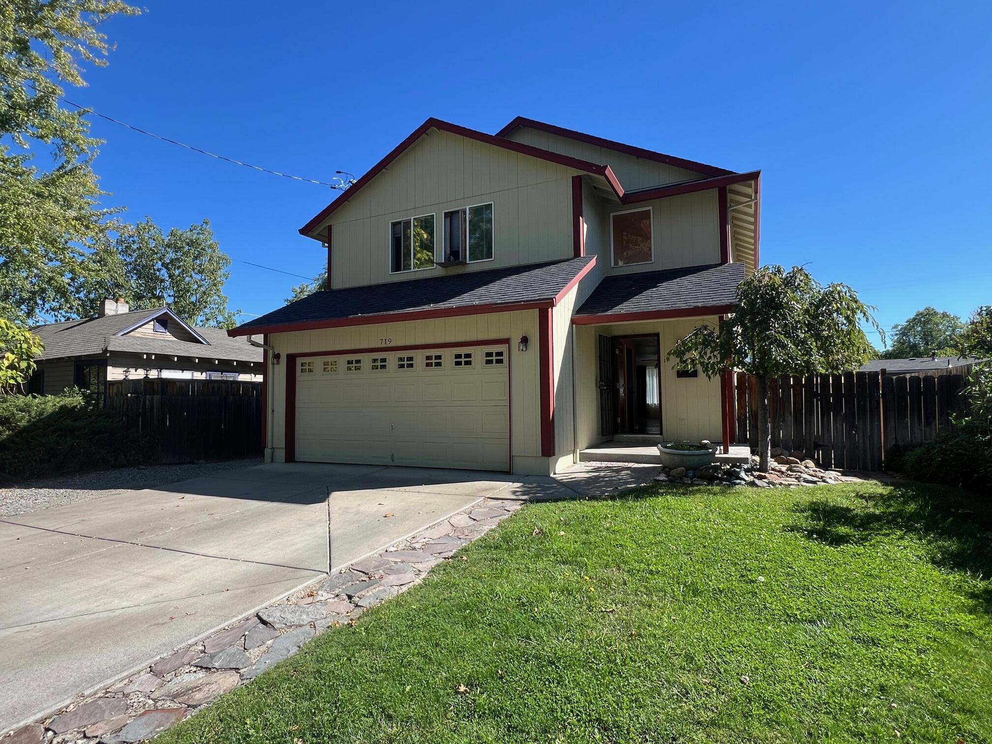 Start the New Year in this beautiful home located in an old, established neighborhood, close to parks, shopping, schools, wineries and everything Southern OR has to offer! Your main living area downstairs is warm and inviting w/bamboo floors, open concept living room, dining area and kitchen w/granite counters, tile backsplash, pantry & breakfast bar. A slider leads you to the covered patio and spacious backyard w/alley access and pond feature making possibilities endless from extra toy storage to a pool or amazing gardening opportunities! Upstairs the wide hallway leads to additional bedrooms, full bathroom, walk in storage closet and massive ensuite Primary w/3 full size closets! The property also features plenty of extras including 30' RV parking w/ h/u and 2 cleanouts, inside laundry, addt'l ½ bath downstairs, in ground sprinkles, drip system, finished 2 car garage, and vinyl windows! The finishing touches for the holidays are just waiting for you!