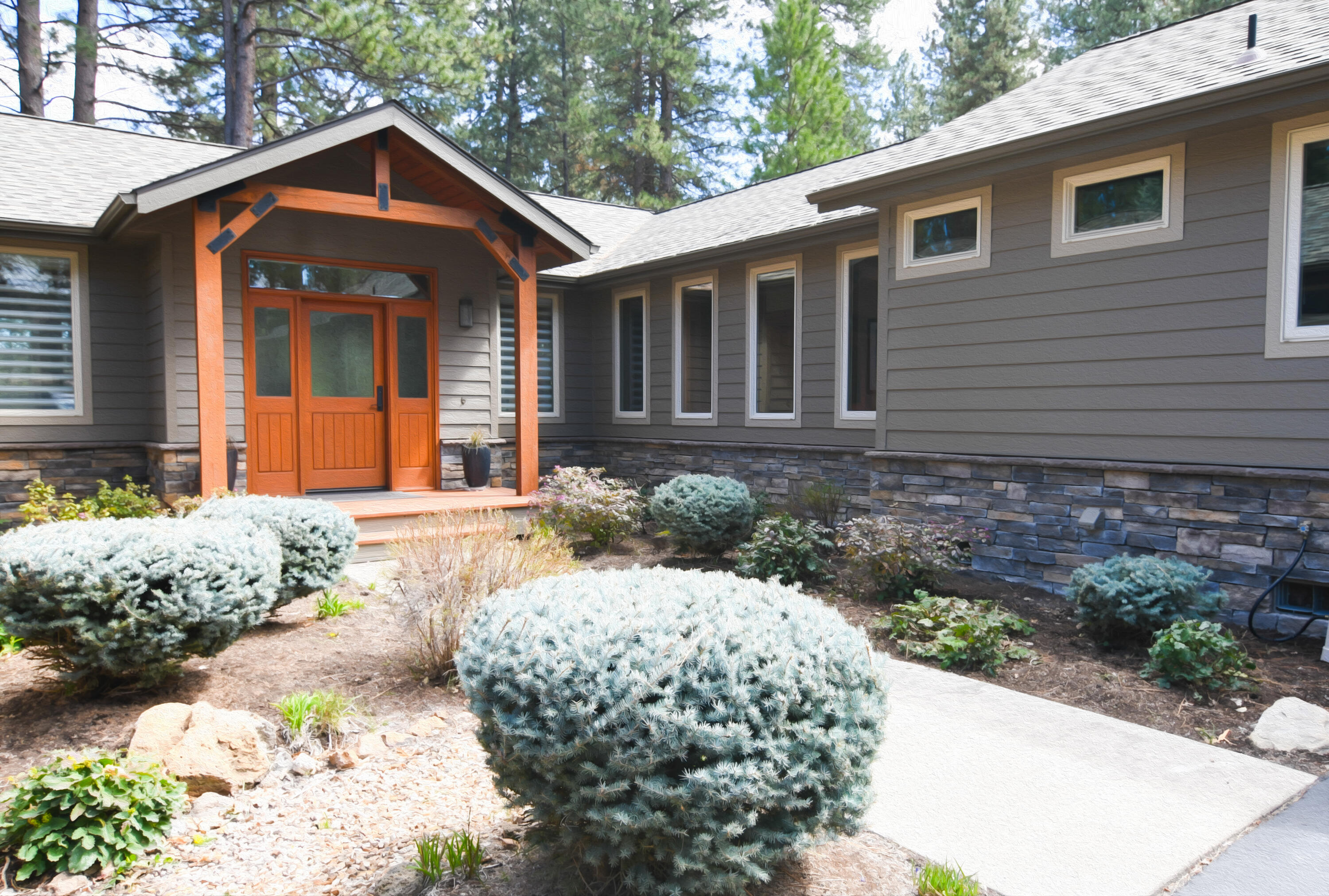 Fantastic, single level home situated on the 12th green in Widgi Creek. The Deschutes River and river trails are behind the house. Listen to the tranquility of Lava Falls at night. Walk across the street to the indoor pickleball courts, golf course, and salon. Enjoy the oversized primary bedroom with fireplace, bathroom, and dual walk-in closets. The second primary has a new walk in shower and large walk in closet. The 3rd bedroom has built-in desk and cabinets. Tons of storage throughout the house.  Updated kitchen and bathrooms, 3 car garage plus a golf cart garage, new roof in 2018 and new HVAC in 2017. Home has been pre-inspected.