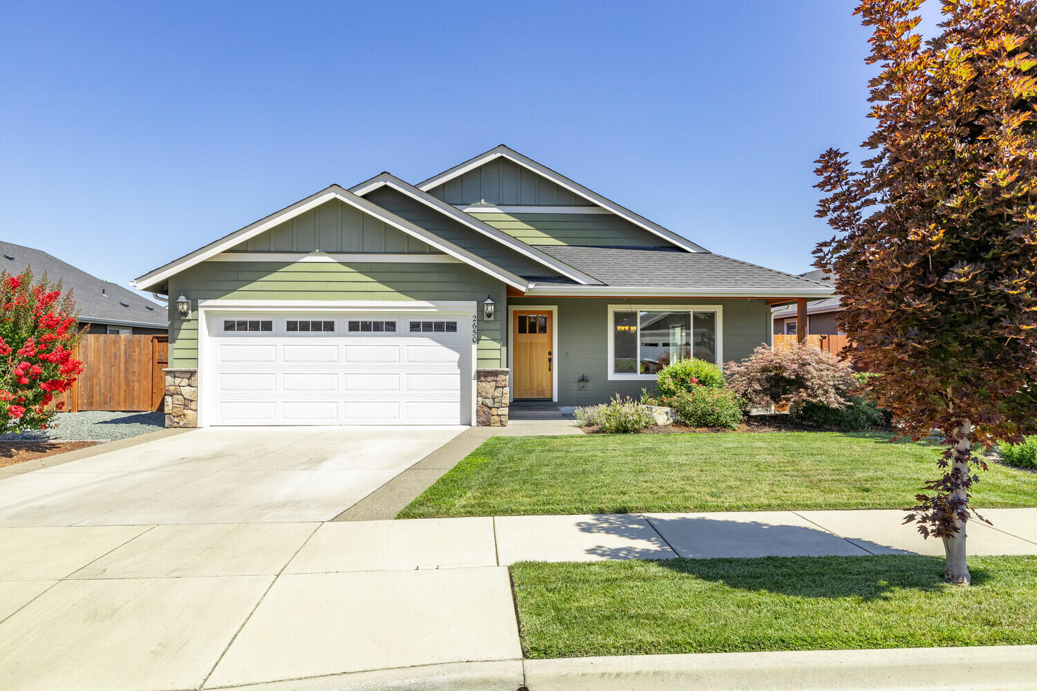 Welcome Home to this 3 bedroom, 2 bath home built in 2016.  Great room with vaulted ceiling, wood floors and ceiling fan.    The cook will love the kitchen with granite counters, walk-in pantry and snack bar.  En-suite bedroom with walk-in closet, dual, sinks, granite counters and enclosed toilet.  Low maintenance yard with sprinklers and drip.  District 7 schools.  Convenient location; close to schools, hospital and shopping.  Put this on your list to show.