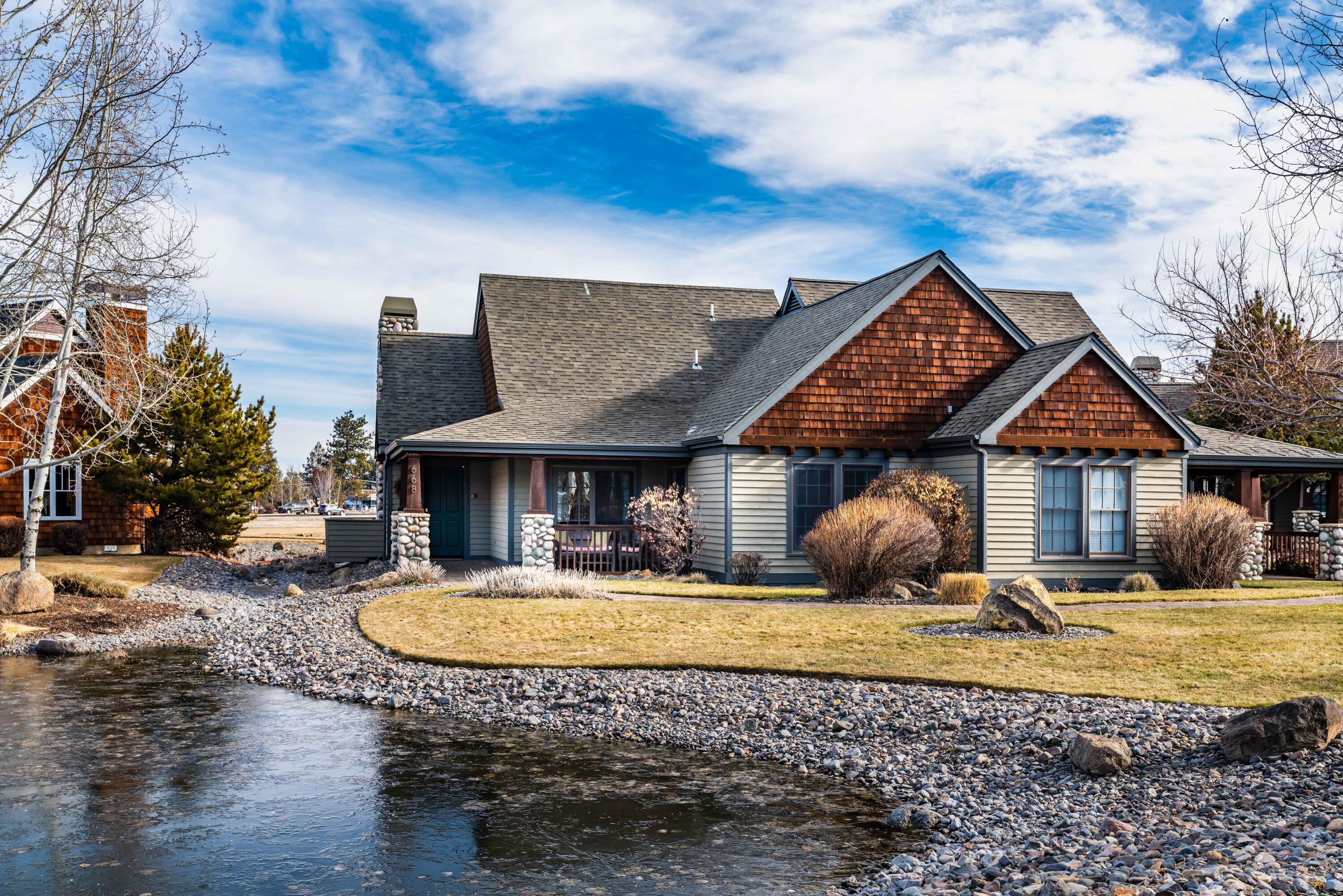 This is a great opportunity to have a 1/5 ownership in Pine Meadow Village. This gorgeous 2 bedroom, 2 bath, fully furnished, single level condo backs up to the community pond and just a few steps away from the clubhouse and pool/hot tub area. It includes a murphy bed in the living room, wood floors, fireplace, washer/dryer, front and back outside patios and a detached garage for storage. This is the perfect vacation opportunity for people who love to visit Sisters that will give you 10 weeks out of the year in a highly desired community