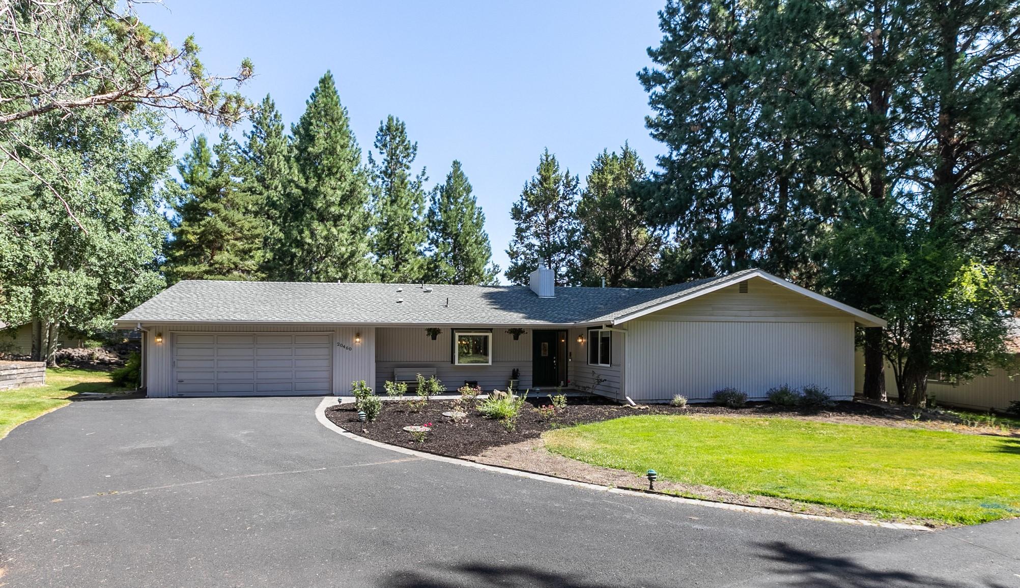 TAKING BACK UP OFFERS. CASH ONLY. What every Buyer asks for: Spacious single story home nestled among the evergreens with South facing driveway!  Rare find in Timber Ridge, adjacent to Bend Golf Club, this home features a light and bright open floor plan opening to an expansive deck highlighted by 1 yr-new therapeutic spa on woodsy lot with complete privacy.  Other features include newer energy efficient windows throughout, two fireplaces and extensive storage in the attached double garage and golf cart bay.  Close to Old Mill, Third St. shopping and restaurants and even a soon-to-be-built new HS-- Must see! HOA Maintains ALL grass and large trees so leave your lawn mower at home! Snow removal taken care of by HOA as well.