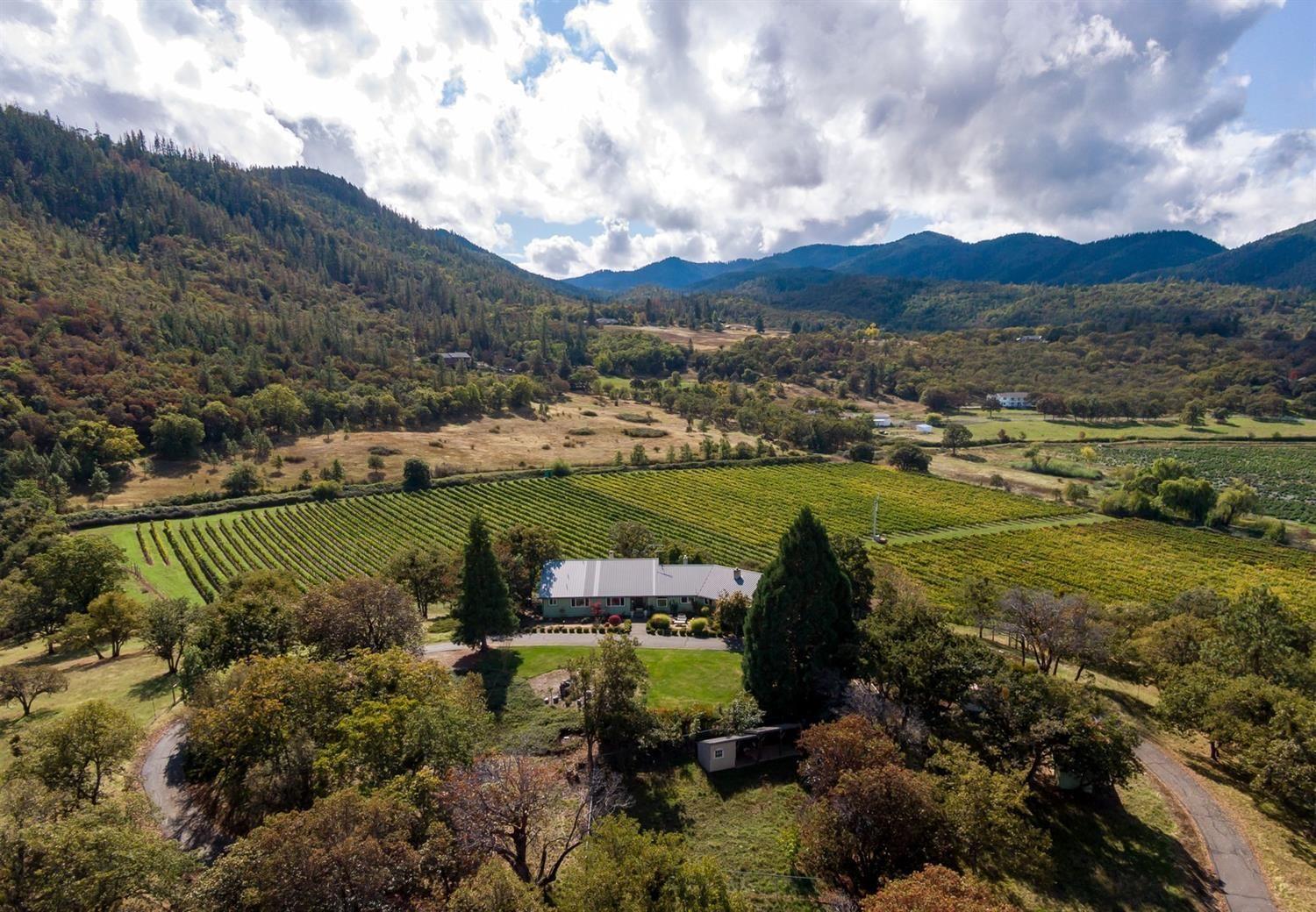 Introducing Aurora Vines and! Nestled in the hills above Talent, OR on a beautiful 87 acre mountain estate sits one of the regions most stunning and vibrantly producing vineyard properties. Located in the heart of the Bear Creek Wine Trail, midway between Ashland and Jacksonville, OR, this turn-key operation is primed for the next owner. The very comfortable 3179 sq ft home with 3 beds, 3 bath, 2 living areas and 2 fireplaces boasts views of the entire property plus picturesque views of Table Rocks, Mt Mcloughlin and Roxy Ann Hill.  5+ varietals are harvested annually from the 22 planted acres of vineyards on the estate allowing for a very handsome net return, plus another 16 irrigated acres that could be planted as well. Buyer to do their own due diligence on another possible home site. There is too much to list for this one of a kind property! Call listing agent today for complete package.