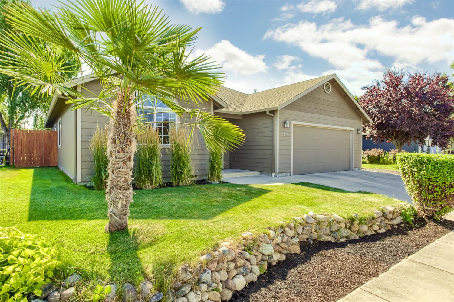 Don't let the size fool you, all 1488 sqft is usable space (no hallways). Updated single level home w/beautiful vaulted covered back patio, great for entertaining! Nice tile entry, Family room w/ pre-finished wood floors, gas fireplace, vaulted ceiling and plant shelves w/ electrical outlets. Kitchen has newer black stainless appliances, 5-burner gas range w/ gas convection oven, Bosch dishwasher, granite counter tops w/ breakfast bar and dining area overlooking backyard. Double doors into over-sized master bedroom w/ walk-in closet, tiled shower and floor, vanity with granite, and access to the back patio. The other bedrooms are a nice size and one with a vaulted ceiling. Second bath has tile floors and vanity with granite. Newer exterior paint, some newer led lighting fixtures, carpet is approx. 2 years old, 2 solar tubes, inside laundry room, nicely landscaped and the garage is fully finished. HOA fees of $70.00 a month covers pool, tennis courts, clubhouse, and playground.