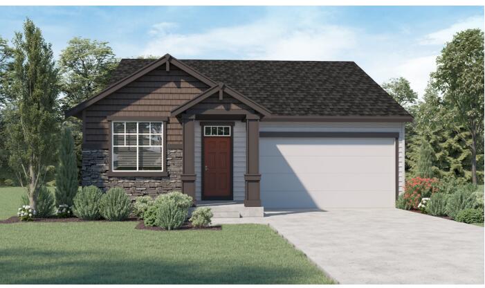 $16,000 interest rate promotion offered through our affiliated lender!! Fantastic Stone Creek SINGLE LEVEL home conveniently located near Silver Rail Elementary, Stone Creek Park and minutes to the Old Mill District.  The Spruce plan is a 3 bedroom, 2 bath open concept plan. Beautiful finishes throughout include quartz countertops, stainless steel appliances with gas range, large island, step in pantry, fireplace and Master suite with walk in closet.  Smart Home features and new home warranty.  Front yard landscaping and irrigation. Photos and exterior rendering are representational of elevation style, specs, colors, features, masonry. 
South on 3rd, Left on Brosterhous, Left on Colima to Sales office and model home! 61408 SE Colima St. Open Wed-Sun, 10-6p. Stop by, we'd love to see you!