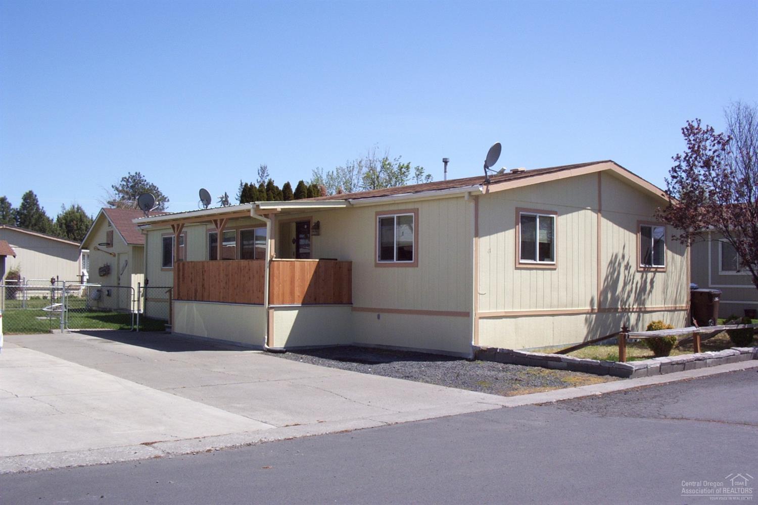 New Listing! Well kept 3 bdrm 2 bath home in Family Park. New exterior paint and most interior. New all bdrm carpets. Front and back covered porches with cedar wood surround finishing. Large work shop & storage building in back fenced yard. Hard to find affordable housing in Redmond, Oregon.