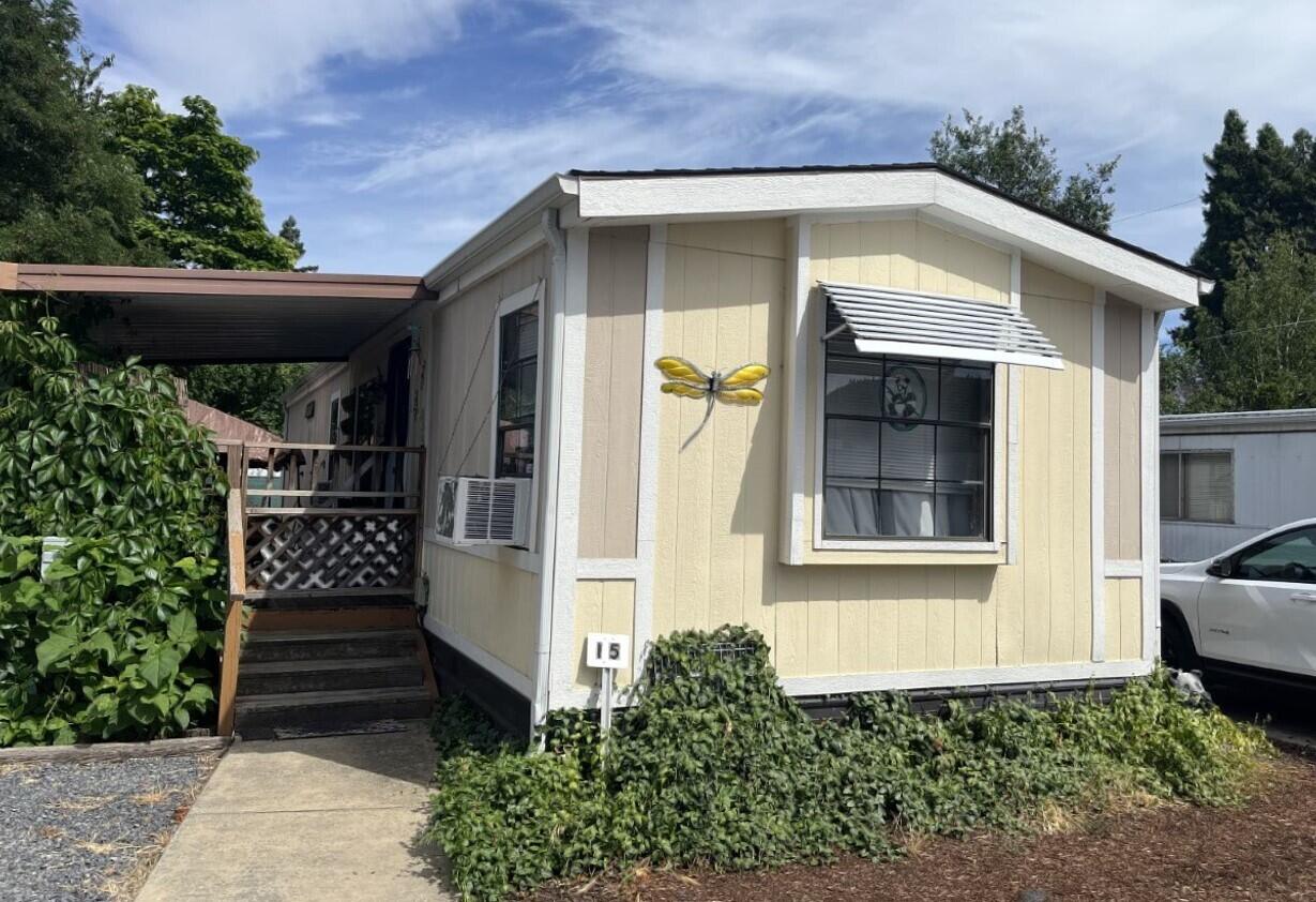 RARE ALL AGES PARK IN GOLD HILL CONVENIENTLY LOCATED BETWEEN GRANTS PASS AND MEDFORD!! This little cutie is a rare find for sure. Enjoy this 1989, 2-bedroom, one bath, 728 square foot singlewide located in GOLD HILL ESTATES MOBILE park with a roof that is only 6 years old. If you like gardening you are all set up with planter boxes in the fully fenced back yard. Thereis a nice covered deck to enjoy your coffee on in the mornings or entertain in the evening with friends and family. It is well cared for and is very clean, cute and plenty of parking on both sides with this larger lot. Easy outside maintenance, storage shed and a covered parking area as well. Call today and set up your appt for a tour.  WATCH FOR OUR OPEN HOUSES!!