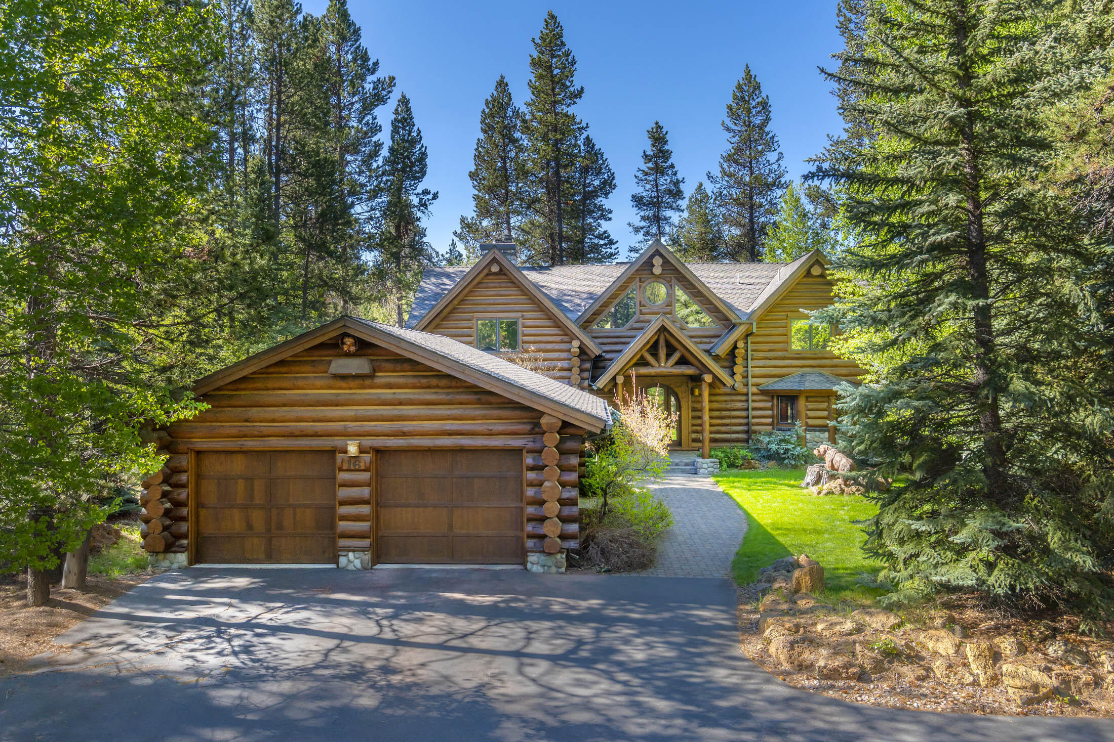 Stunning custom log home nestled in the trees on beautifully landscaped lot with ample privacy. Skillfully crafted log home includes detailed finish work and carved accents. Home features 3 master suites, soaring ceilings, dramatic spiral staircase, 3 fireplaces, screened in porch with golf course views, ample deck space and more. A rare opportunity to own your dream log home within Sunriver proper. Just minutes away from all resort dining, recreation and more.