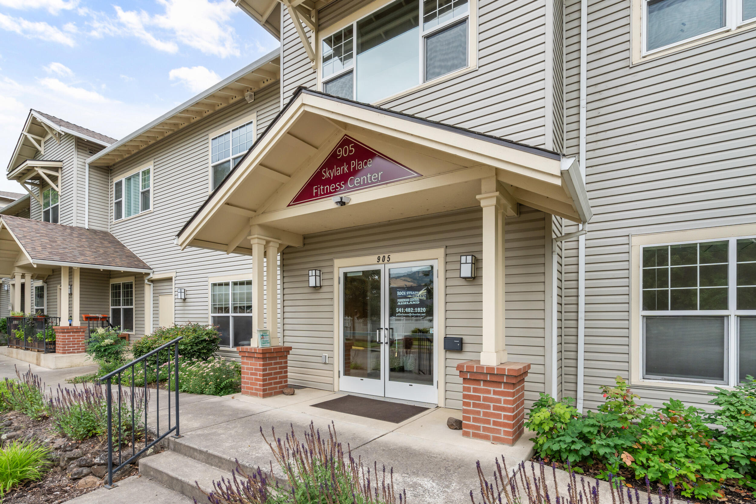 Talk about a find in Ashland!	This commercial space has so many options.	Currently set up as therapy space for Parkinson's patients, however, great for medical, office, retail. This wonderfully open space also includes two private offices and three ADA bathrooms, ADA entrance and driveway drop off in front. Multiple doors access to a beautiful
fenced courtyard.	Zoned Ashland Health Care commercial, there are a multitude of uses .The condominium could also be converted to Residential giving the buyer many options.	Located with frontage on North Mountain Avenue on campus of the renowned Mountain Meadows Community. Mountain Meadows is an independent living community with a common area pool, dining facility and a 26 acre campus.  280 residents live on campus. this office is located within the campus! Just minutes from downtown Ashland, Interstate 5, North Mountain park.