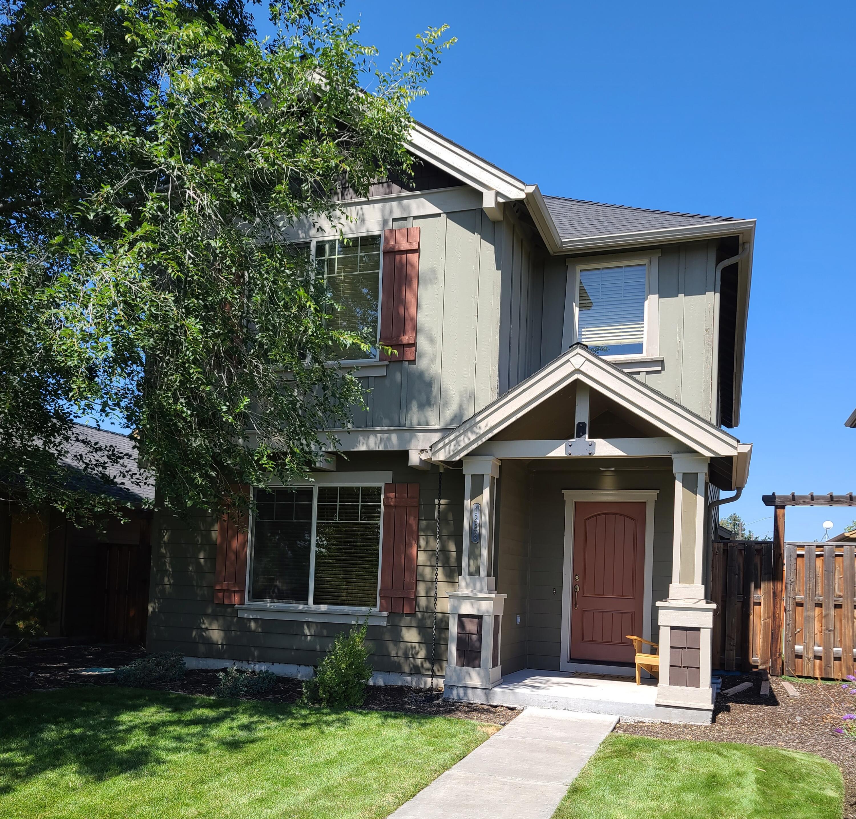 Charming craftsman style  home built by Pahlisch homes located in a desirable neighborhood close to Barnes Butte trails area and school.  Amenities include private pool, playground and basketball court. HOA provides front yard landscaping and large common area. Title entry, solid hardwood floors, newer carpet and interior paint. Gas fireplace in living room. Very private side yard and views out your front windows. Rear entry double car garage.