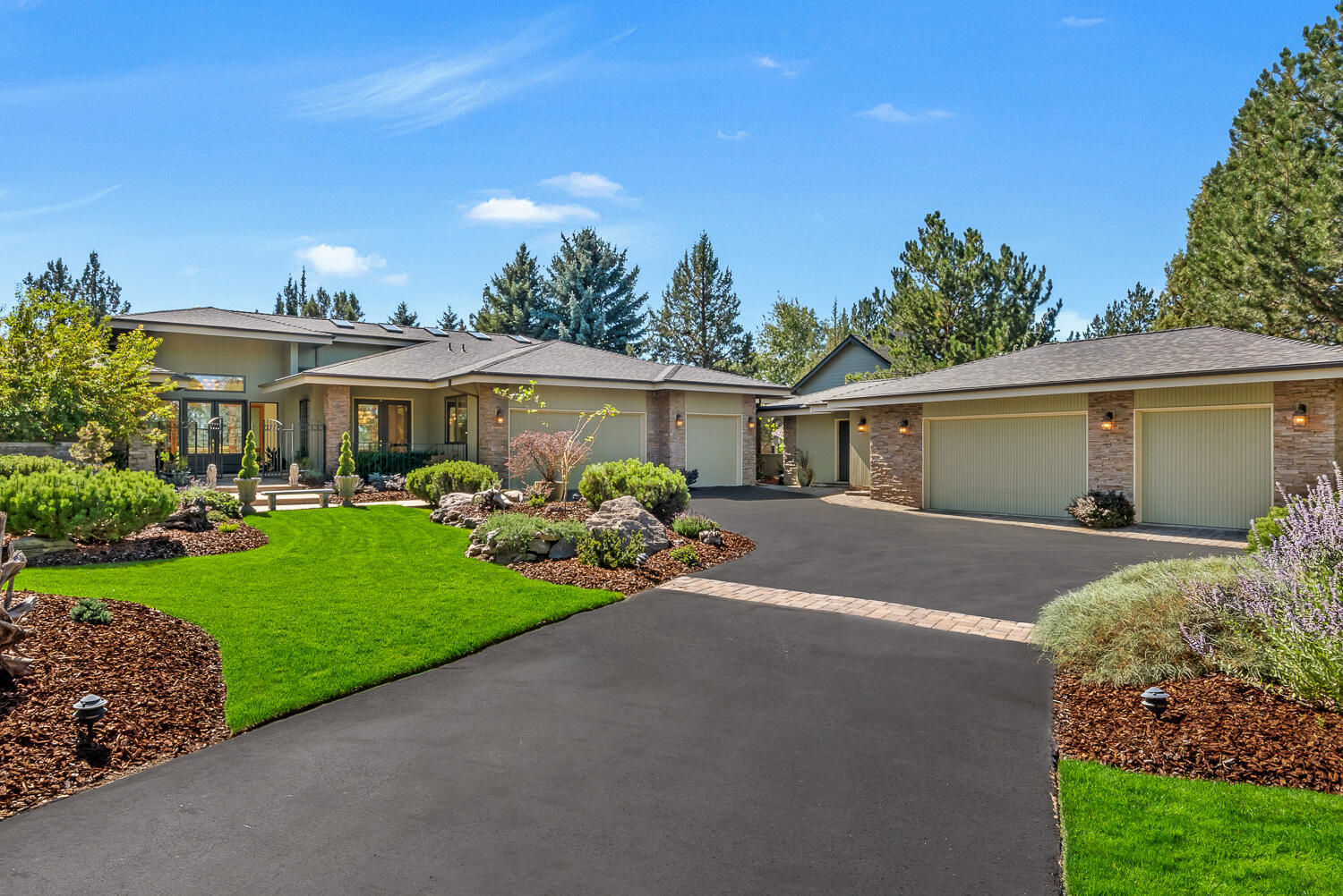 $25K Credit if home closes by end of Feb 2026.

Perfectly positioned between the fourth fairway of the Resort Course and the scenic Deschutes River, this exceptional single-level retreat offers the best of privacy, comfort, and resort living. Tucked behind a private gate on a quiet cul-de-sac in Eagle Crest, the home welcomes you with a dramatic entry and flows seamlessly into elegant living spaces designed for both relaxation and entertaining.

Three spacious ensuite bedrooms, a chef's kitchen with abundant storage, formal and casual dining areas, and a custom office with golf course views. The sunlit great room opens to an expansive patio, and two tranquil water features and a built-in hot tub allow for relaxation under the stars.

6 garage spaces and a shop with a full bath give you plenty of room for projects and storage. 

Recent upgrades—including a new roof, tankless water heater, fresh carpeting, filtration systems, and smart sprinkler system—ensure worry-free living,
