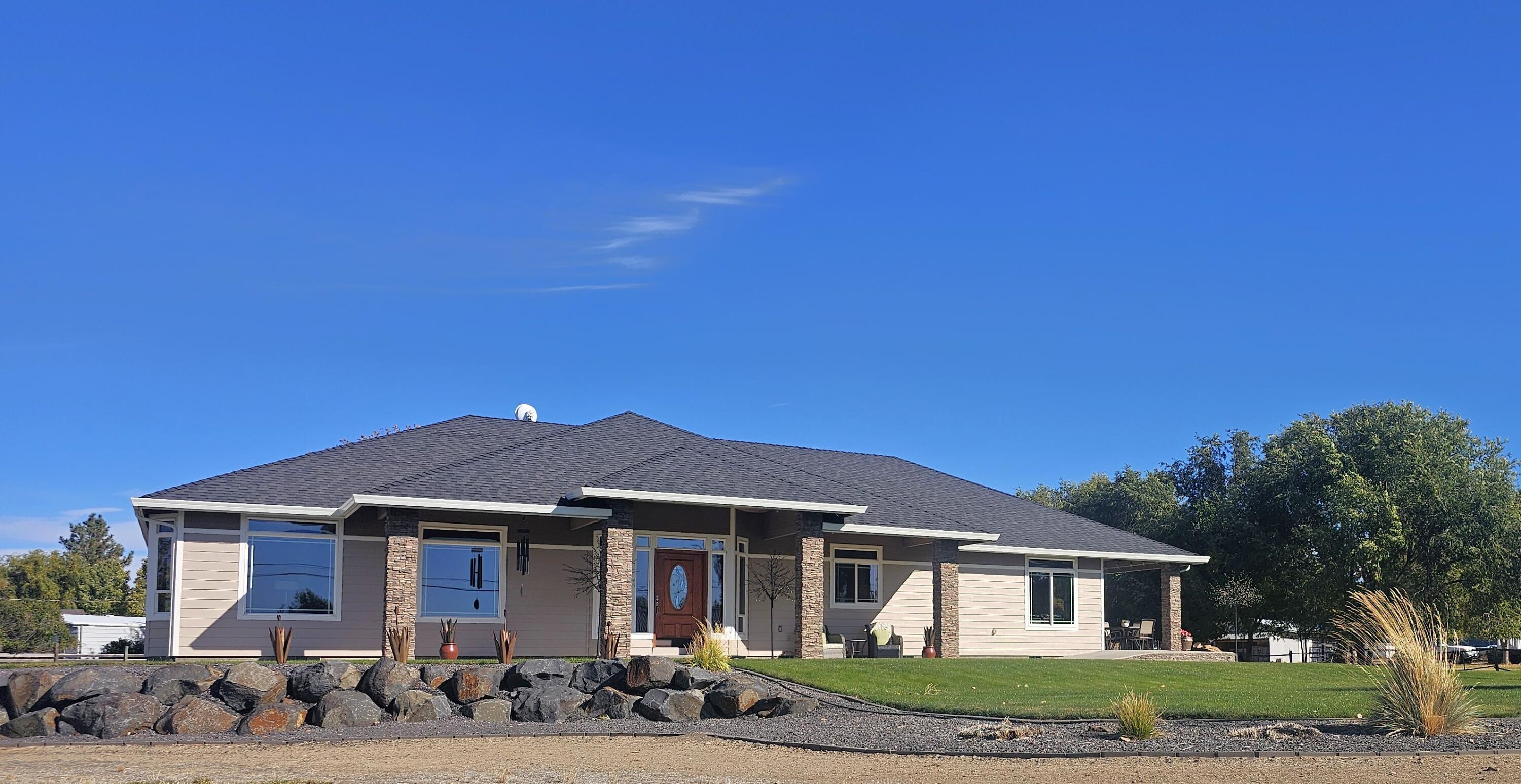 1.2 flat acres, corner lot w/expansive Cascade Mtn views including The Sisters, the LBC canyon, & the High Chaparral neighborhood 5 minute drive to Lake Billy Chinook w/public boat launch & also to Cove Palisades State Park w/marina facilities & boat moorage for rent. A stunning One-of-a-Kind custom designed/built home is a total stand out for all of High Chaparral Community. 2639 sf sits on 1.2 acres w/unique in its location, views, exterior landscaping, exterior siding, covered patio & so much more. 4 bedrooms total, 3 1/2  baths total, gourmet kitchen, ALL granite counters, wood window coverings, Low E windows, solid wood trim & base boards throughout & doors are solid wood raised 2-panel design, 9' ceilings + all appliances included & comes partially furnished (L/R, D/R & 3 cabinets in B/Rs) plus Heat Pump for forced air heating & cooling. The 40' X 60' shop is not only a 4 car garage, but also has ADU/Mother-in-Law. See amenities Sheet. Call favorite Agent to book a showing.