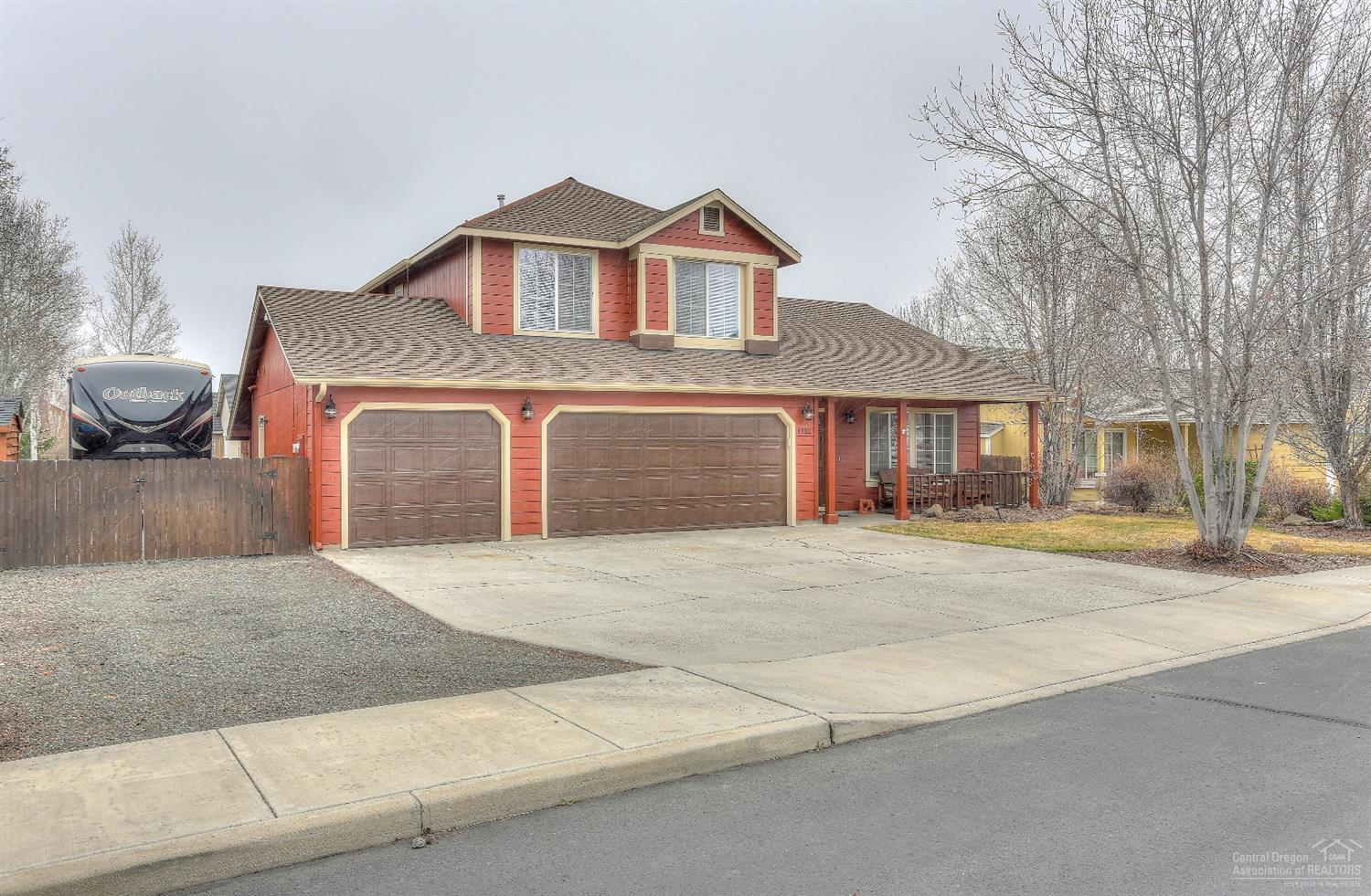 Enjoy living near the Canyon in NW Redmond. Immaculate home with a living AND family room on the main floor. Laminate flooring throughout the high traffic areas, tile & newer carpets. Updated cabinets in central kitchen. Views of the Cascades from the Master. 2 gas fireplaces, forced air & A/C. Tons of storage w/3 car garage, attic space & storage shed in spacious back yard. RV parking too! New paint inside and out - this house is turn key ready & in the Tom McCall/Elton Gregory school district. Call today