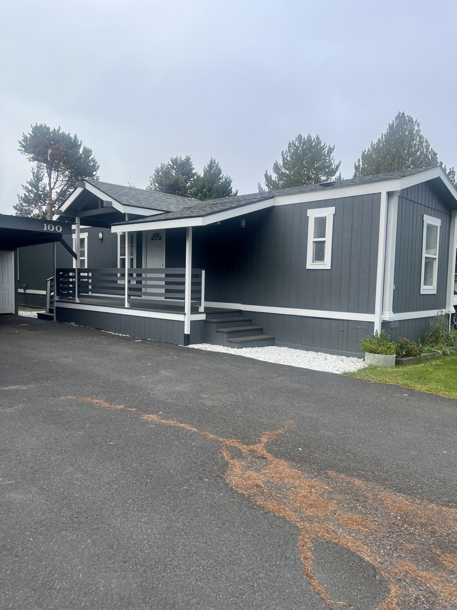 Welcome to this nicely remodeled 3-bedroom, 2-bath mobile home located in a family-friendly park on the southeast side of Bend. This home features an open floor plan, vaulted ceilings, and plenty of natural light, creating a warm and comfortable space.

Recent updates include new flooring throughout, fresh interior and exterior paint with new trim, a newer roof, and a new front deck perfect for relaxing or spending time outdoors. The kitchen has been updated, and both bathrooms feature tiled showers.

The large lot provides lots of parking space for all your vehicles. This home is truly move-in ready — everything has been taken care of so you can settle in and start enjoying it right away.

Conveniently located near breweries, restaurants, shopping, outdoor activities, and the new SE Bend library, this home offers comfort and easy living in a great location.