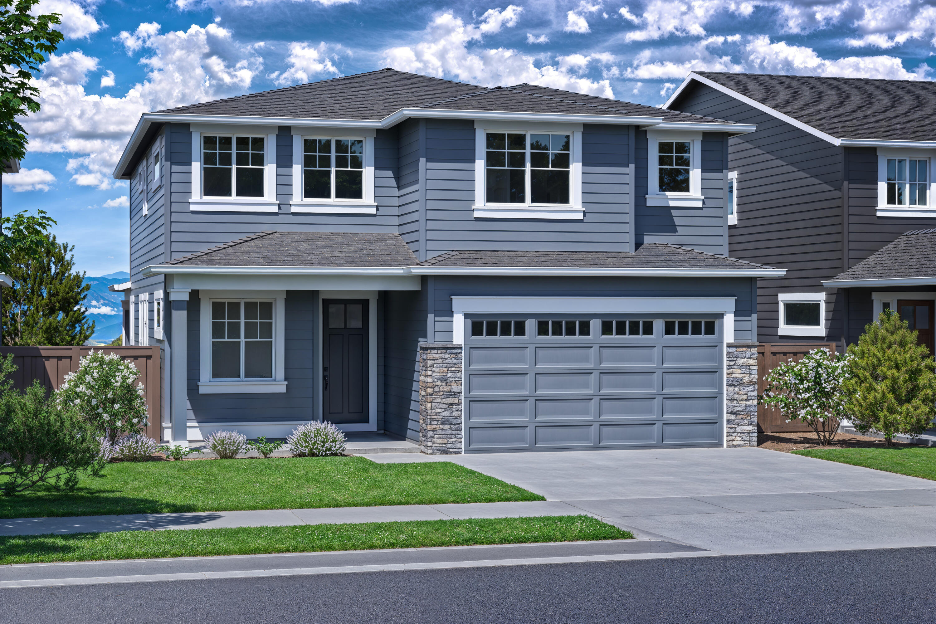 This charming CANTON floor plan by Award winning Pahlisch Homes on lot #22 spans a spacious 2,500 SF and features a thoughtful two-story design. Meridian, a community of single-family homes, with the allure of nearby conveniences such as shopping & Pine Nursery Park. Tasteful designer selections are showcased throughout, adding style & elevated detail to every space.  This home includes 3 comfortable bedrooms and 2.5 baths, which include a luxurious primary suite. The main level is enhanced by a cozy fireplace, elegant quartz countertops, and durable luxury vinyl flooring, creating a welcoming environment. Offering a versatile flex room ideal for an office or play area, with a large rec room upstairs providing ample space for entertainment or relaxation. Step outside onto the covered front porch or covered back patio where you can enjoy the serenity of the outdoors in any weather. AC and tankless water heater are included for year round comfort. Photos are virtually staged
