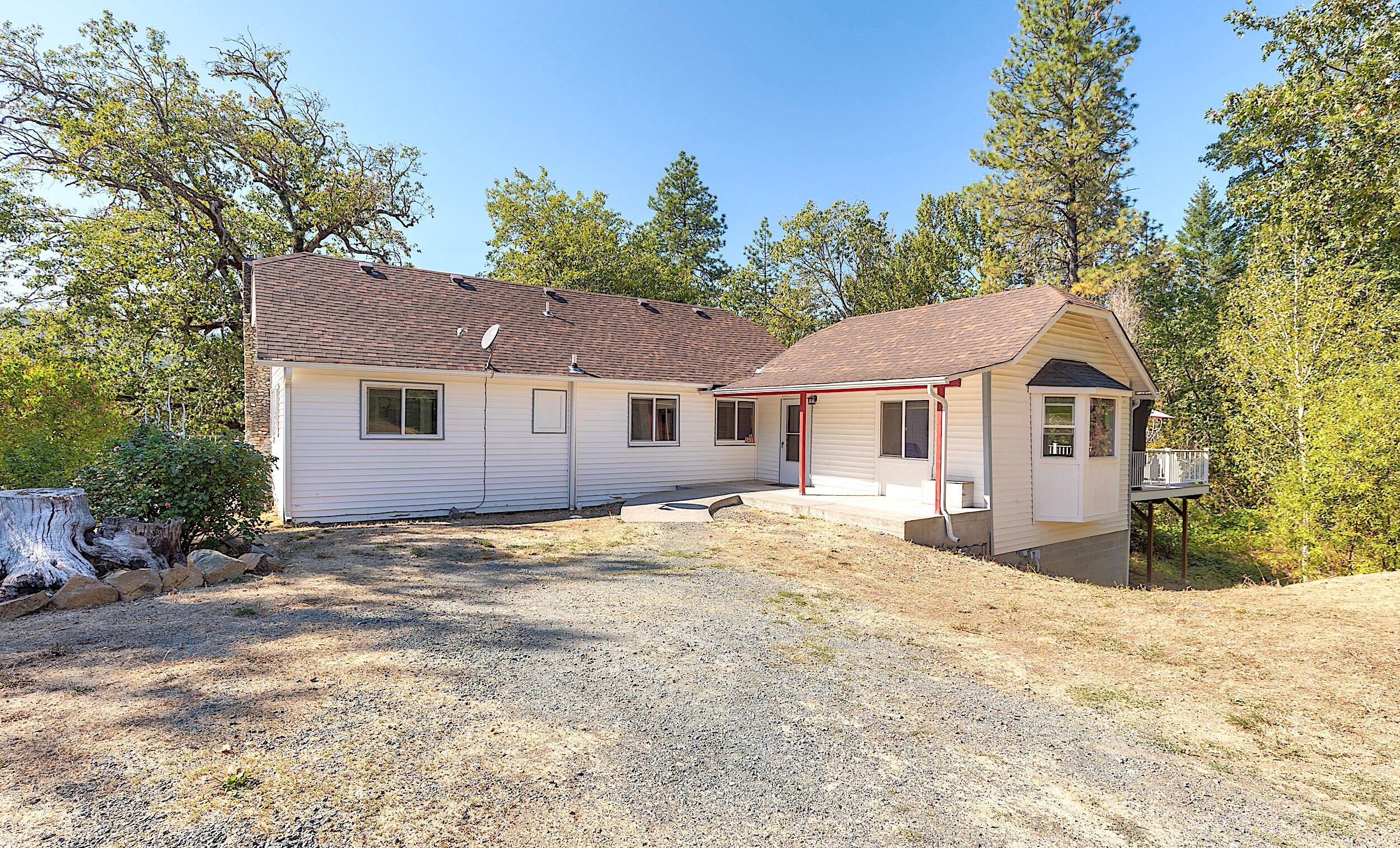 Charming country home is move-in ready! This 2 bedroom, 1 bath offers comfort, character, and thoughtful updates throughout including ADA accessibility. Renovated about 7 years ago, it blends modern touches with cozy appeal. It features new flooring, windows, blinds, split system, electrical, plumbing and custom finishes! Relax out on the brand new 20x16 ft. Trex deck while taking in the peaceful surroundings. This home sits on 2.5 acres with lots of trees, a seasonal stream and a pond... expanding the property's outdoor enjoyment. Plus, there's a detached garage for added convenience and storage. Located in the heart of the small town of Kerby, don't miss out on this gem!
