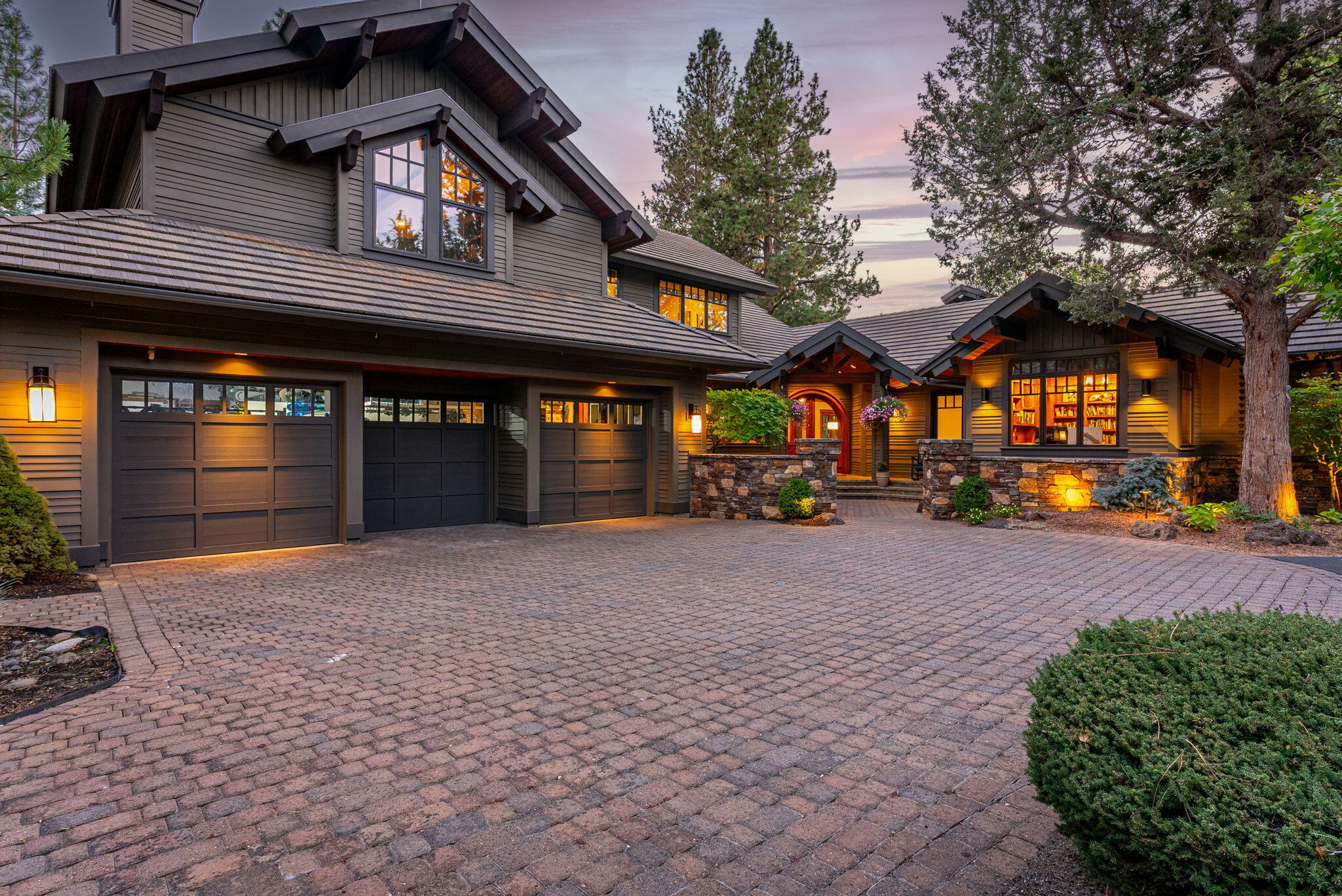 Exquisite custom home on one of the most desirable lots in gated Broken Top, perfectly positioned on the 6th green and 7th tee with breathtaking Cascade Mountain views. Southwest orientation floods the home with natural light. Thoughtfully designed with 5 spacious en-suite bedrooms, including a luxurious main-level primary wing with elegant office and private guest suite. Upstairs features 3 additional en-suites and a generous media room with fireplace and full wet bar. Recent high-end remodel includes a chef's kitchen with reclaimed Italian tile, Brazilian walnut floors, knotty alder cabinetry, in-floor radiant heat, and custom stone fireplaces. Exceptional outdoor living with built-in BBQ, fireplace, and panoramic views. A rare opportunity to own a premier golf course property in one of Bend's most sought-after communities. Broken Top offers a private championship golf course, pickleball, bocce ball courts, swimming pool, fitness center, and fine dining.