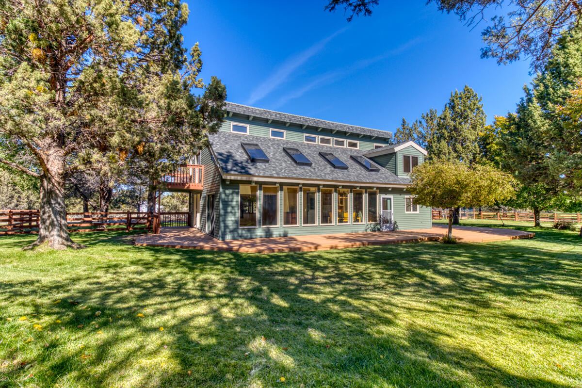 Don't miss this Rare opportunity to own in Old Deschutes! Highly desirable small acreage property a few blocks from Bend city limits & 1 mile from Pine Nursery Park. This
unique home sits on 2 fully fenced acres, with 1.57 direct piped irrigation. Light & Bright with beautiful vaulted beamed ceilings & Expansive windows to take in the
picturesque yard. Awesome detached 4-car garage/shop w/ wood stove & 220V electric. PLUS a 2-car attached garage. Multiple decks overlook the beautiful mature trees &
immaculate kept lawn, PERFECT for entertaining! Do you want the feeling of the country, but the convenience of being in the city? This is it! 

So much potential! Bring your farm animals or plenty of space for an ADU! Utilize for short term rentals or Future development opportunity! Buyer to do due dilligence.
