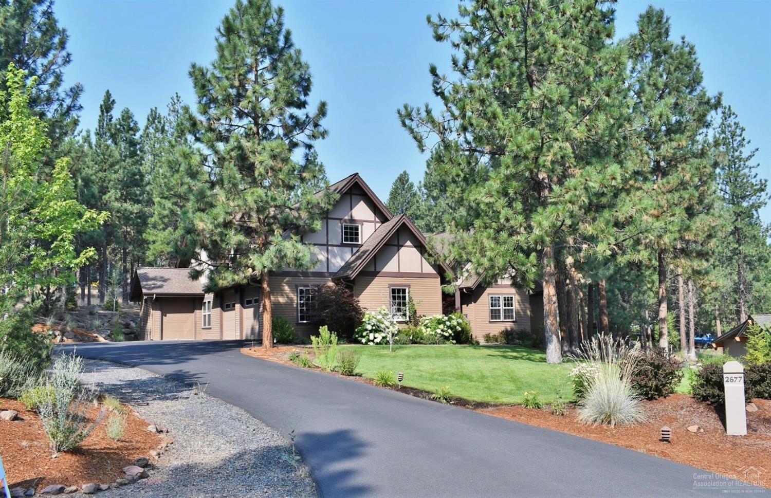 Come experience the serenity of single level living in the gated golf community of Awbrey Glen. A recent remodel adds to the depth, quality & natural lighting with solar tubes. You step into this home you feel the warmth enhanced by the great room gas fireplace & warm colors. A delightful oversized kitchen, rich hardwood floors, bonus room over the garage. Enjoy an oversized spa tub in the master bath. Golf cart garage, & natural landscape. Inviting covered outdoor living room w/hot tub with pavers pathways