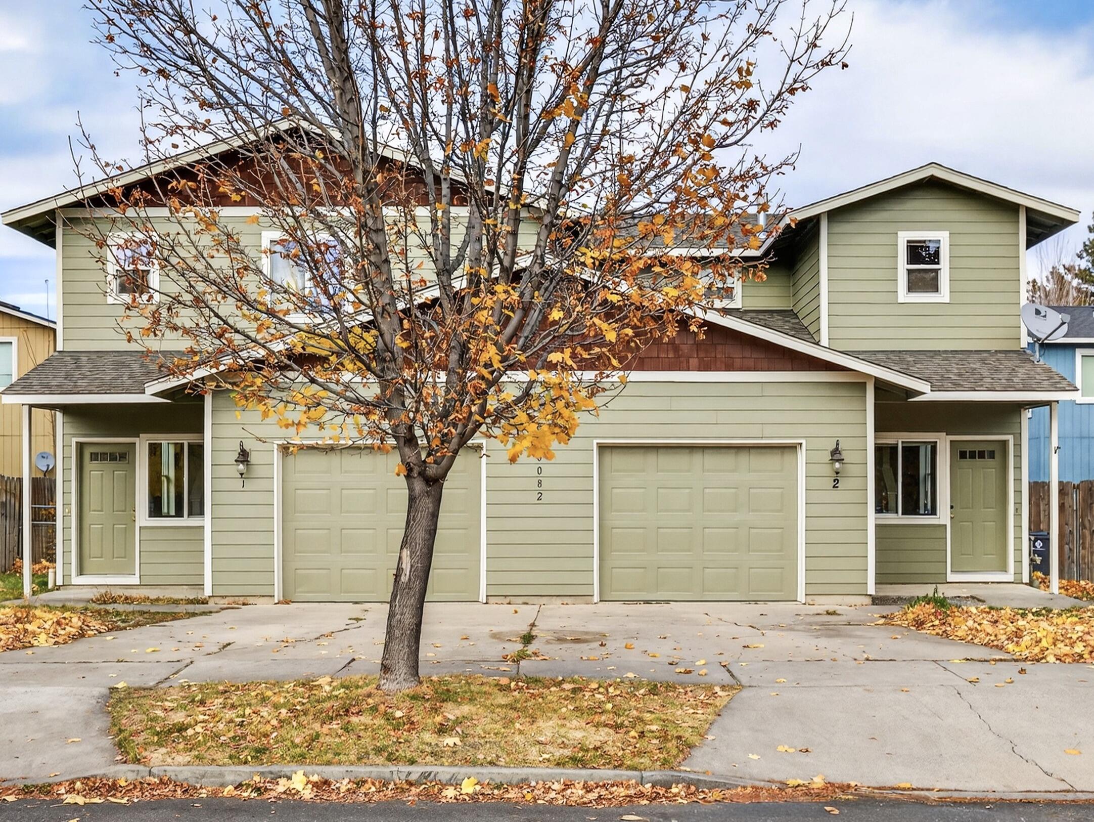 Excellent investment opportunity located in the heart of SW Bend just above the Old Mill District & Deschutes River trails (1.4 miles away to be exact)! Three minute drive or bike/walk to the summer concerts! Both units are recently updated with ALL NEW paint inside & out and new flooring. These units feature high ceilings & vaults with plenty of natural light. Brand NEW exterior paint will make these easy to maintain with fenced backyard patios, attached garage and driveway parking!! Efficient forced-air heating & cooling too. Desirable location will help attract long-term OR short-term tenants! Estimated rents are $2100 - $2200 per month per unit. Recent renovation includes interior paint & flooring and some new appliances also allowing new owner to set rents and manage as desired. Nothing like this one out there at +5% CAP Rate potential! Or consider short-term executive rental for $3000 - $3500/mo!