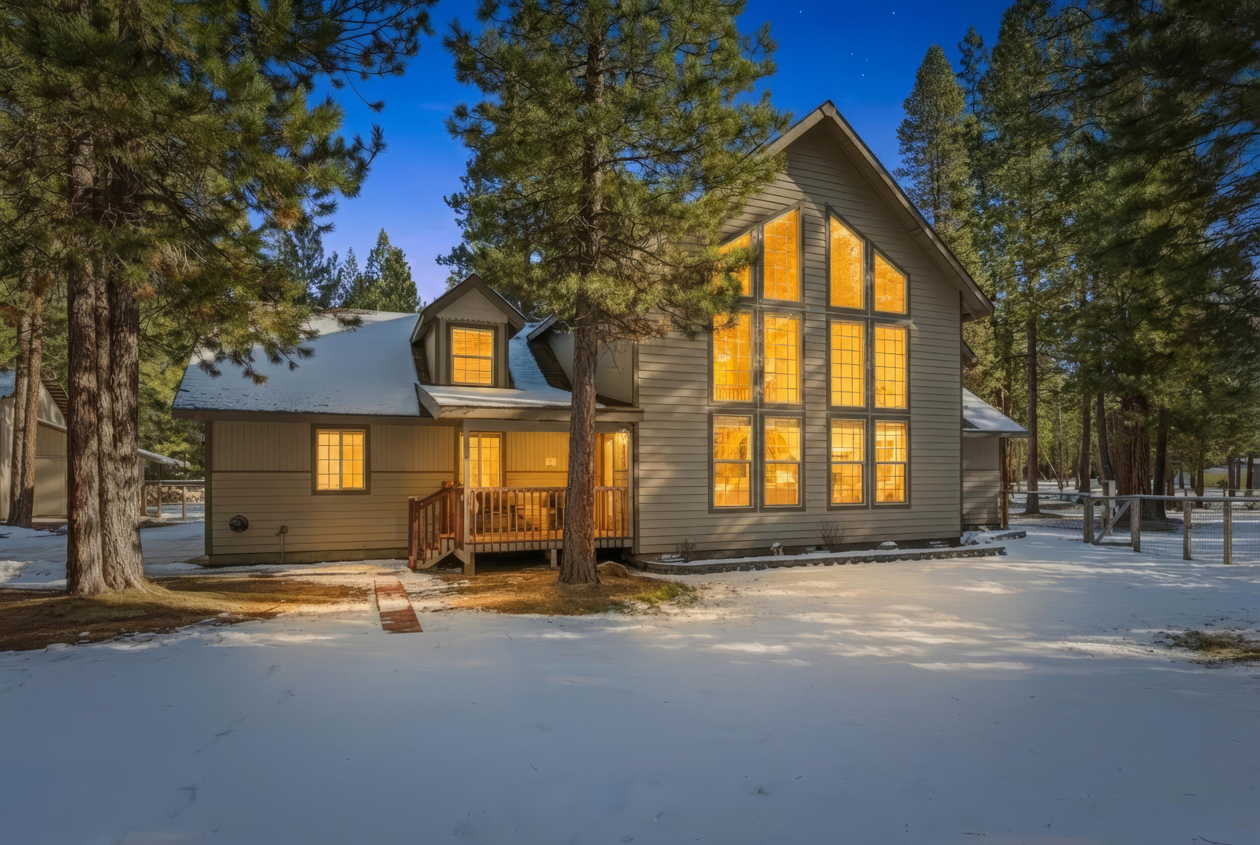 This incredible home truly has it all! Experience a stunning, rustic, custom-built, Northwest-style home in Ponderosa Pines. Set on a spacious 1.25-acre corner lot, this property has unbeatable proximity to public land with the Big Deschutes River, Twin Lakes, Cultus Lake, and more just up the road. Feel instantly at home as you're greeted by the gorgeous rock fireplace and soaring vaulted ceilings. Perfect for an unforgettable vacation getaway or a forever home you'll treasure. The main level boasts a generous primary suite with a relaxing jetted tub and separate shower. Upstairs, you'll find two bright bedrooms, a full bath with a shower-tub combo, and a versatile bonus room. Enjoy fabulous features throughout, from beautiful wood accents to an oversized 624 sq ft garage. Picture yourself entertaining on the large deck, gardening in the fenced yard, or turning dreams into reality in the huge 30'x40' shop. The possibilities for this amazing property are truly endless!