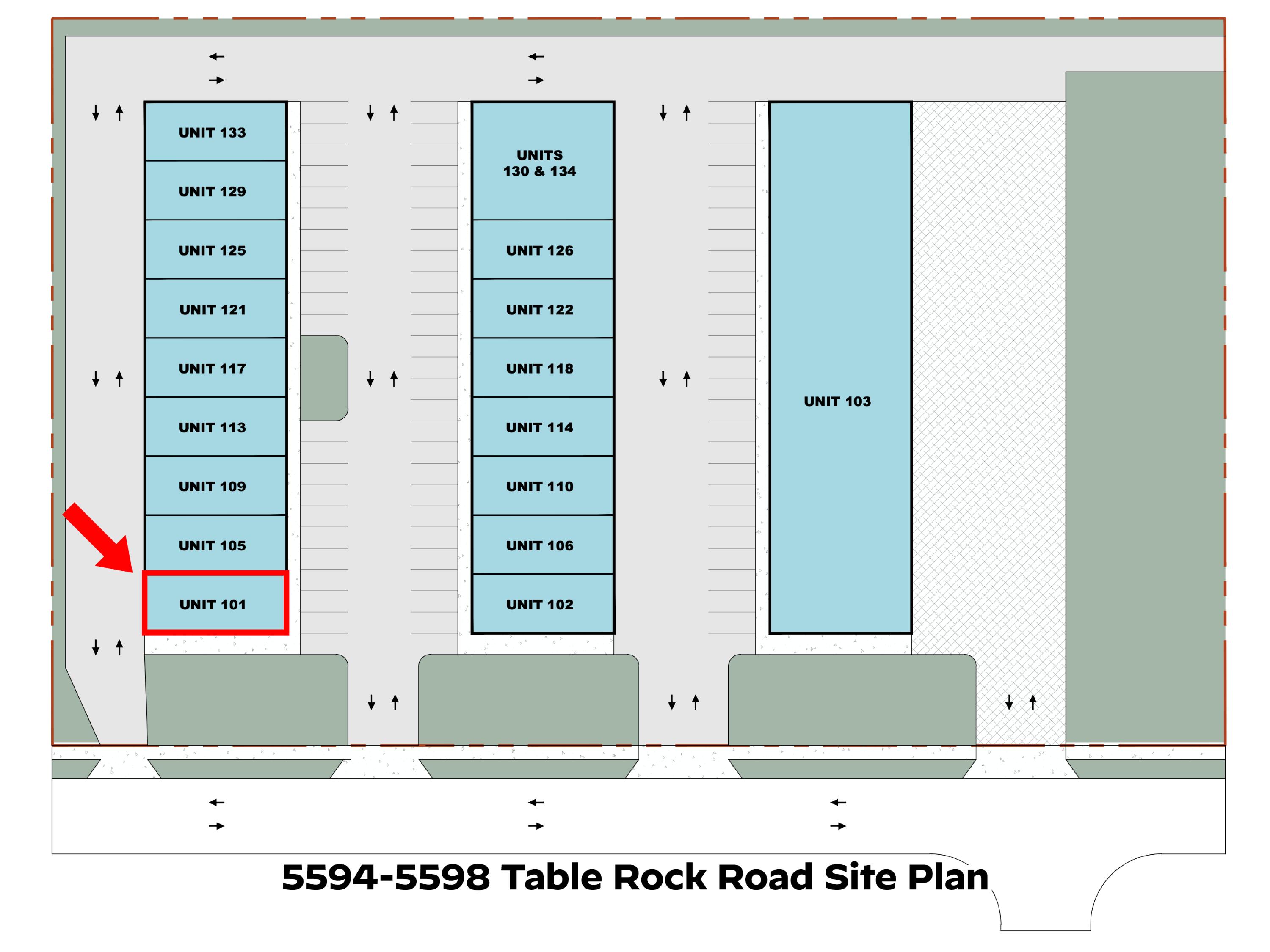 Flex-space contractor garages for lease - 5598 Table Rock Road, Unit 101. This 1,500 SF warehouse space offers small and growing businesses an easy, well-located flex space to operate their business. Users will appreciate tall clear heights, efficient office space, a private restroom, and a 12'x14' overhead door. Prospective tenants should note that water and sewer charges are included in base rent. Unit electricity, gas, and trash service (if desired) shall be paid by tenant, in addition to a $150/month CAM charge. Conveniently located just off of Table Rock Road, the spaces are just ±7 minutes to direct Interstate-5 and Highway 62 access. Reasonable TI package considered. Additional 1,500 SF spaces also available in same complex - contact brokers for more info. Available within approx. 60 days from listing date.
