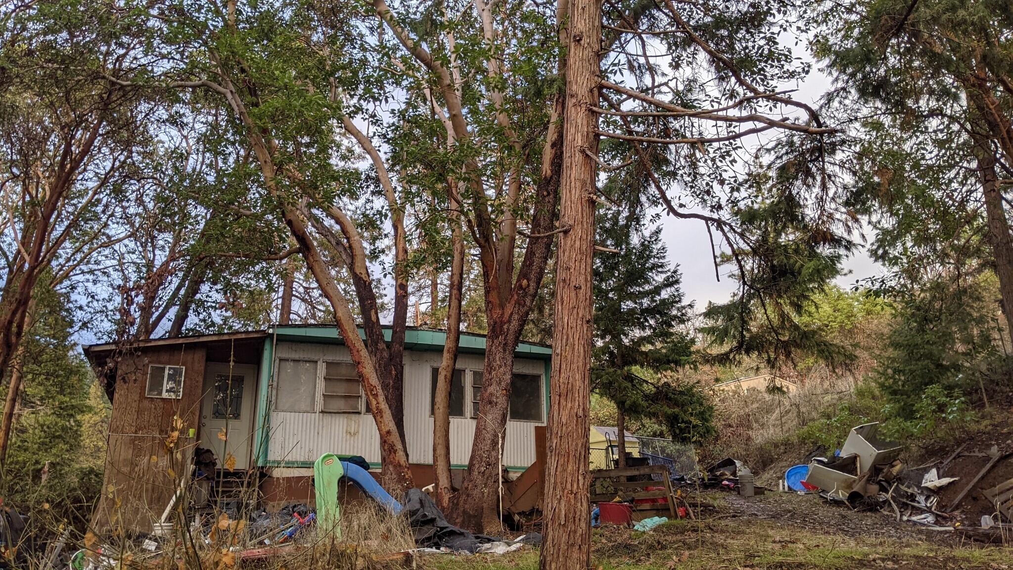 Here's your chance to own a piece of the stunning Applegate Valley at an unbeatable price!  While the manufactured home on this property is not currently livable, it offers a unique opportunity to remodel or start fresh with a new build. Two additional outbuildings with electricity offer added versatility. The 5+ acre property features a mix of some flat but mostly sloped terrain. There is a shared well. This is a cash-only sale. Don't miss this incredible investment opportunity in a sought after location!