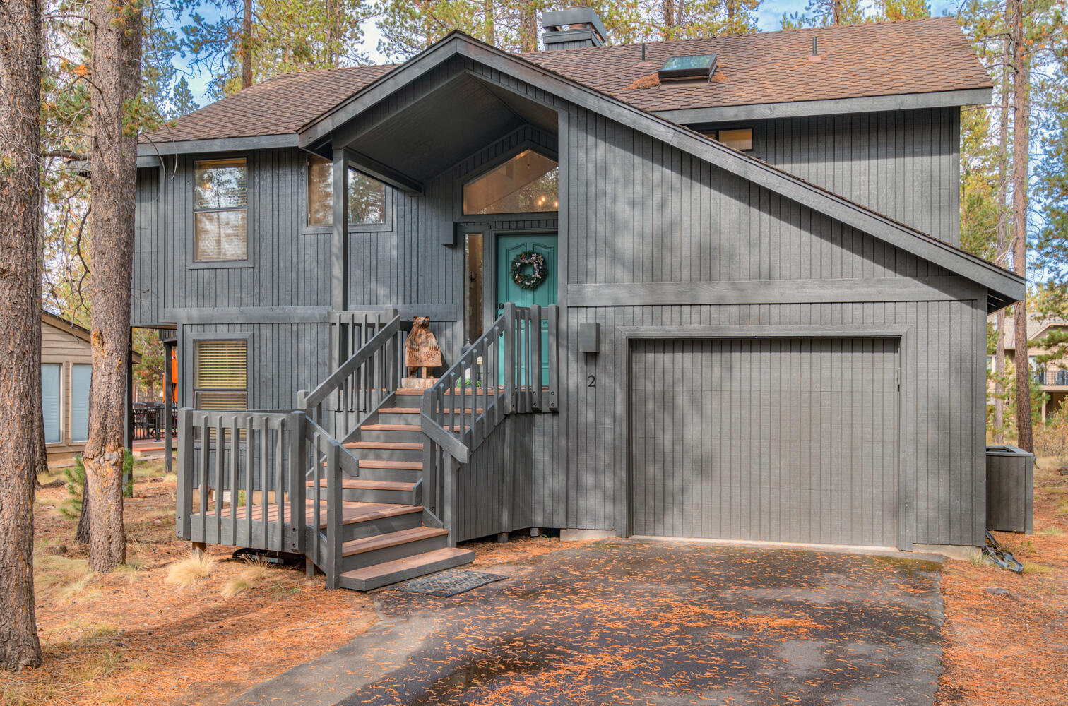 This home is located in Sunriver just minutes from Fort Rock Park, Cottonwood Store and all Sunriver has to offer, Over 50 miles of Biking / Walking paths, 22 tennis courts, indoor and outdoor pools, workout facilities and don't forget about the owners private pool area located at the woodlands golf course location. This home has 3 bedrooms 2 bathrooms and over 1360 sq. ft of living space, fresh exterior paint, 3 deck areas that have also been stained or painted, giving you lots of space for outdoor living. This home has vaulted ceilings, Open Great room with a ledge rock wood burning fireplace, A wall of windows to look out to the mature pine trees and common areas. New interior paint and light fixtures, over size single car garage, Covered hot tub area with access to the lower level of the home and 2 bedrooms and bathroom. Come see what this home has to offer in Sunriver Oregon.