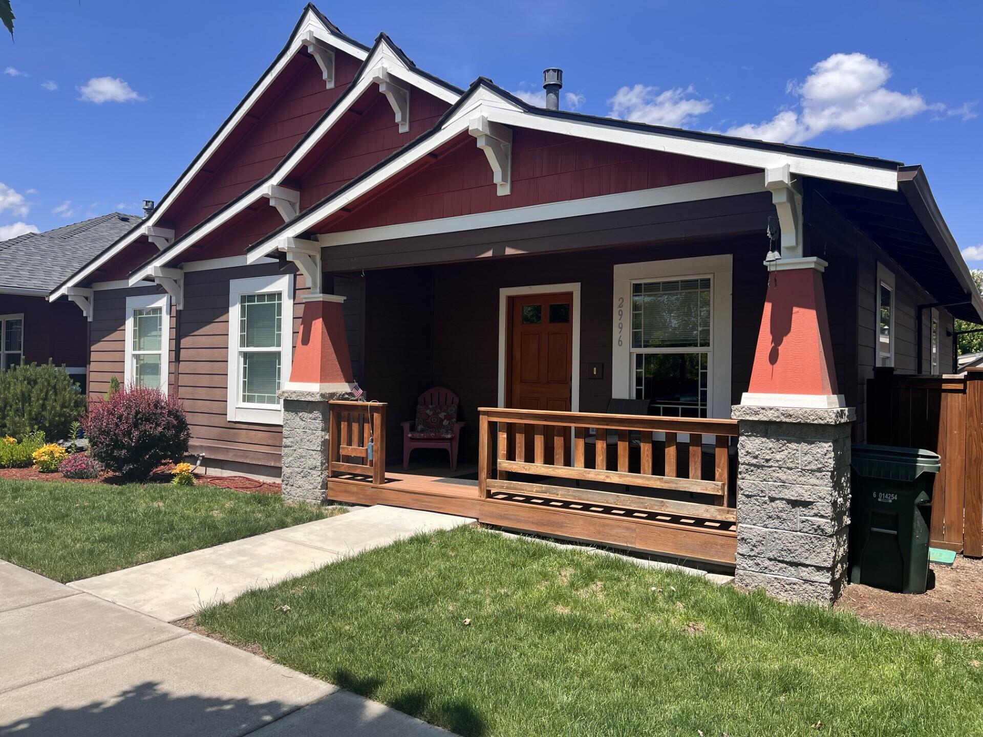 This charming single level home is in the desirable Oakview neighborhood on a quiet street, close to schools and shopping. It has been extremely well taken care of.  The kitchen has all Stainless steel appliances, beautiful oak cabinets and hardwood floors, W/D and refrigerator all included. All bedrooms are light and bright with shelving in the closets. Main bedroom and bath is very large  with a walk in closet, large walk in shower and double sinks with tile backsplash. Gas fireplace in the living room for those cozy winter nights.  2 car attached garage and all shelving is included. Easy front yard landscaping with sprinklers, Backyard has a nice Trex deck and Storage unit the rest of the area is open to your creativity. This home is move in ready in a great Bend location.