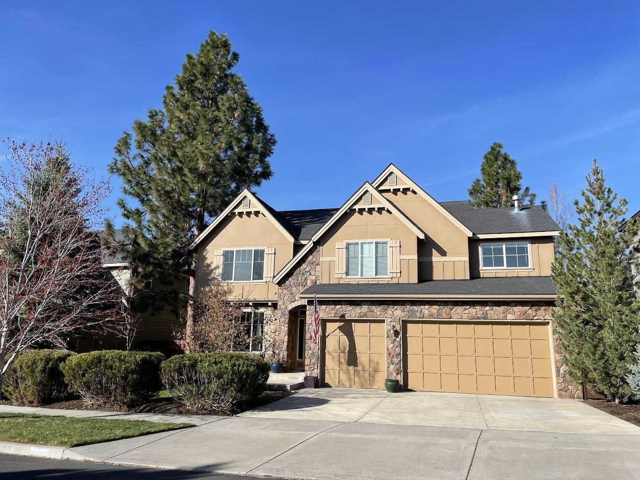 Choice River Canyon Estates lot on a quiet street.  Large home in a great location.  Perfect proximity to the river, trails, and club house with a pool, gym and tennis courts.  Huge kitchen with black galaxy granite counters, large island, newer appliances, cherry cabinets and drawers, oak hardwood floor.  This home has a formal living and dining room, a main family room with fireplace/built-in alder wall unit and another large bonus room upstairs.  Main family room opens to a paver patio covered by an oversized custom pergola w/cedar swing.  Downstairs also features the brightly lit 5th bedroom/guest/or office with adjacent full bathroom.  Oversize 756 sq. ft. garage with overhead storage/cabinets and electric hoist.  You will appreciate the whole-home steam humidifier.  Throw a baseball from the triple driveway and hit the Deschutes River which can usually be heard while snoozing in the primary bedroom.