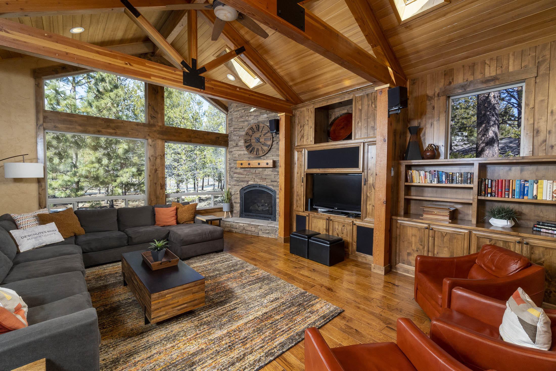 Tucked away on a quiet cul-de-sac surrounded by a very large common area, 1 Umpqua Lane is the perfect home for gatherings of friends and family. With a strong, proven rental history, the home has something for everybody. With 5 bedrooms and 5 baths, every bedroom is essentially en-suite. There are two primary suites on the ground floor. Plus, there is a very large bonus/media room. Flooring is is a combination of luxurious tumbled travertine, distressed hardwood, and carpet. 

Outside, there is large, southwesterly facing paver patio and a hot tub perfect for stargazing after a day on the mountain, golf course, or river. Located on the west side of Sunriver Resort and only a block or two from the Cardinal Landing Bridge with access to the Deschutes River and thousands of acres of National Forest.

Families have been making memories in Sunriver for over 50 years, isn't it time to start making yours? Welcome home.