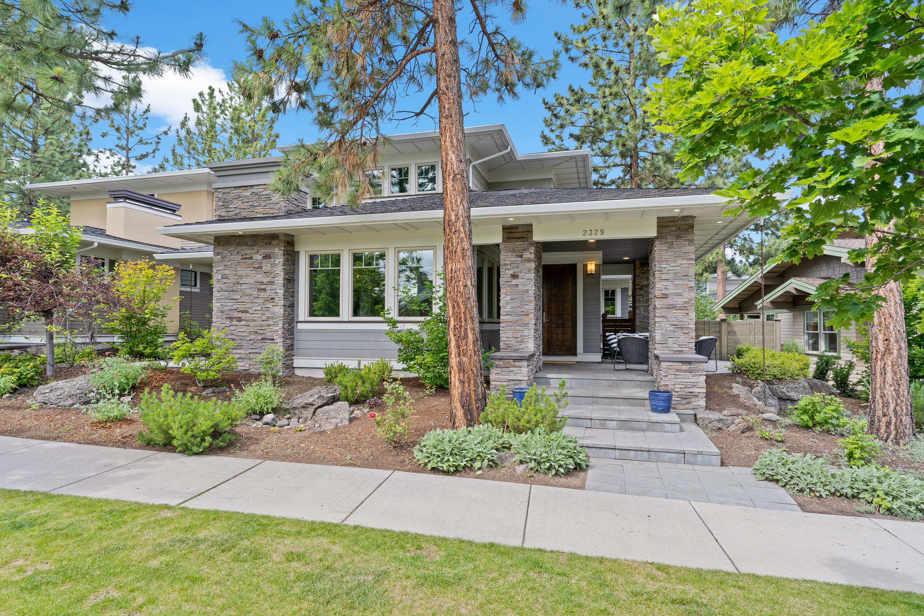 Great Northwest Crossing listing awaits its new owners! A past Tour of Homes entry built by Choice One Builders compliments the award winning NWX neighborhood with a stylish Prairie build with a splash of Contemporary. This beautiful and spacious 3 bedroom, 2.5 bathroom home comes with many upgraded finishes throughout the home including primary suite on the main level, Earth Advantage Platinum Standards, custom Sapele Cabinets, Mitsubishi ductless heating & air conditioning units, central vacuum system, courtyard off primary bedroom, secondary suite upstairs, tankless water heater, triple pane windows, and radiant floor heat in Primary and upstairs bath. A large pantry/storage in laundry room and fully fenced yard round out the home. This neighborhood was thoughtfully designed to provide residents with conveniences like restaurants, shops, parks, schools and trails. This is a perfect home for those who want to land on the Westside of Bend.