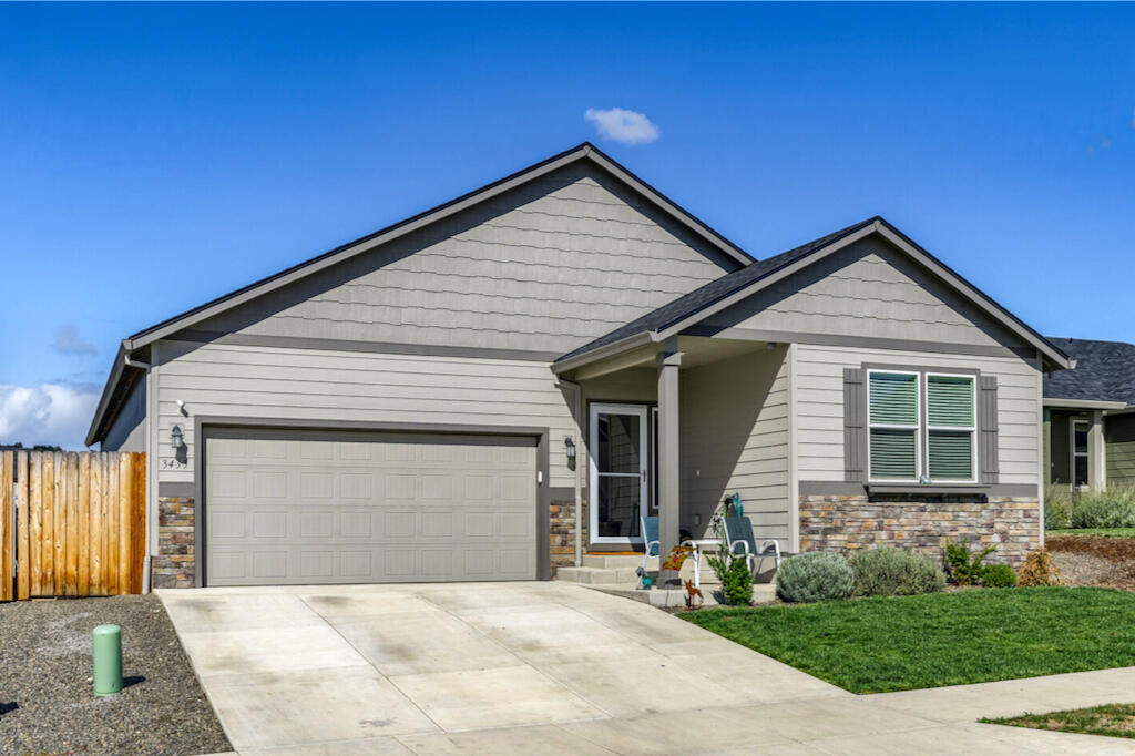 MOTIVATED SELLER will contribute $5000 towards buyer's closing costs/buydown. This beautiful move-in ready home is the one you've been waiting for! You'll love the open floor plan, great room w/ vaulted ceiling, light bright kitchen w/ quartz countertops, stainless appliances, gas range, large island w/ raised breakfast bar, pantry, and dining w/ built-in bench and sliding door to the patio and backyard. The spacious primary bedroom features an en suite with quartz countertop with two sinks, soaking tub, step-in shower, walk-in closet, and water closet. There are three guest bedrooms, a guest bathroom w/ quartz countertop, tub/shower, and large laundry rm w/ sink and access to the 2 car garage. The back yard has 2 storage sheds, an extended patio w/ a gazebo, and is wired for a hot tub. First American Eagle Premier home warranty, Ring security system, Blink doorbell & Ecobee SmartThermostat w/ SmartSensor are also included to help keep your home safe & comfortable. Come see it today!