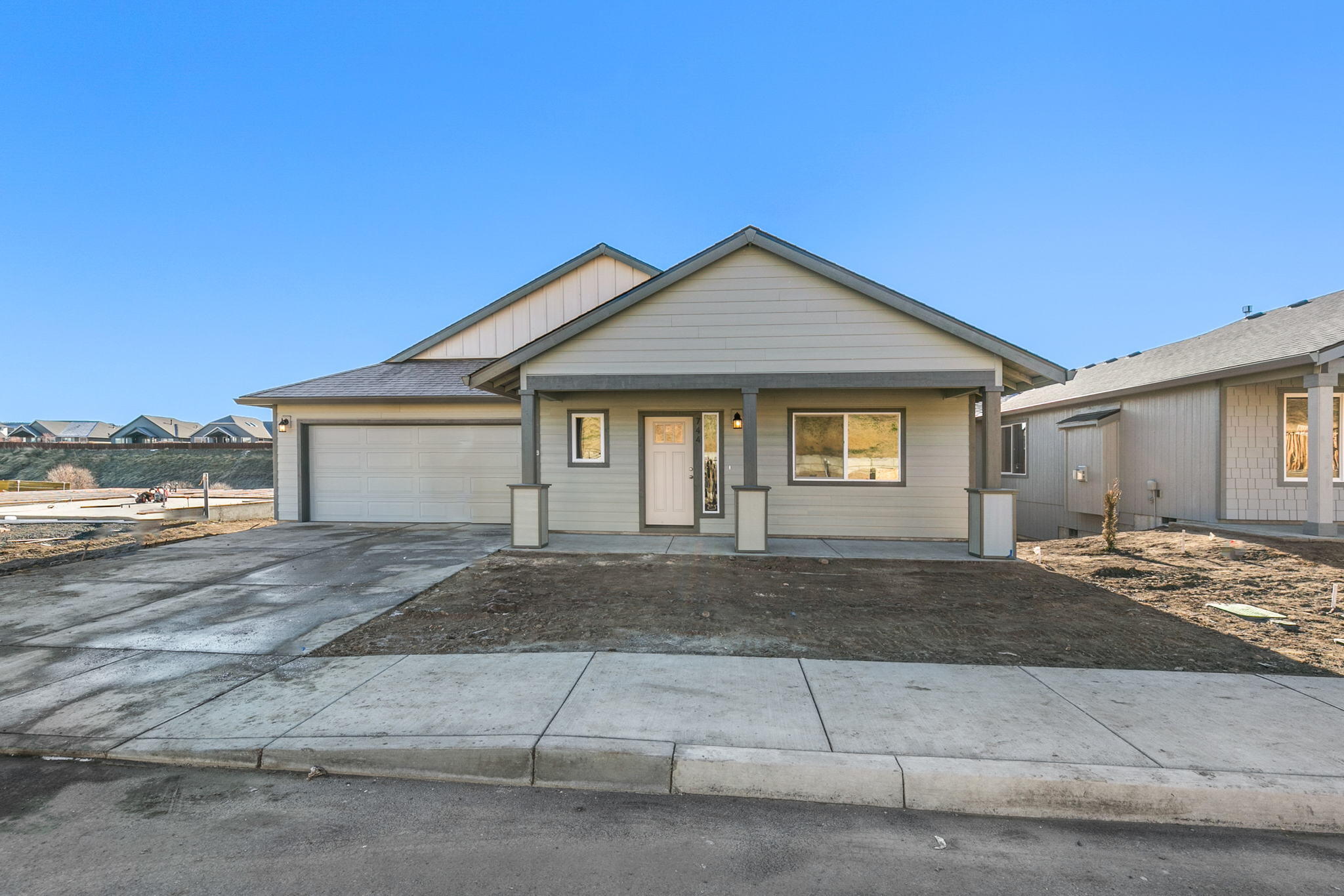 COMING SOON! Don't miss this new home in the Stoneridge Terrace Community. New neighborhood w/ miles of trails nearby! Spacious living both inside & out this single level Great Room plan. Open kitchen features plenty of cabinetry & prep space on the slab Quartz counters. Full height designer tiled back splash, breakfast bar w/ large island & SS appliances. Main living spaces offer luxury vinyl plank flooring, tons of natural light & plenty of room for gathering or entertaining. Spacious Owners Suite w/ walk in closet & dual vanities. Two additional spare bedrooms share a full bath. Laundry room w/ washer & dryer hookups is located conveniently near front bedroom. Double car garage, fully fenced yard, landscaped w/ sprinklers and complete w/ rain gutters. Pre-wired for A/C. Don't miss this one, move in before the New Year! Inquire about other floorplans in this neighborhood, still time to pick interior color packages on some! Photos of a similar plan, w/ different finishes.