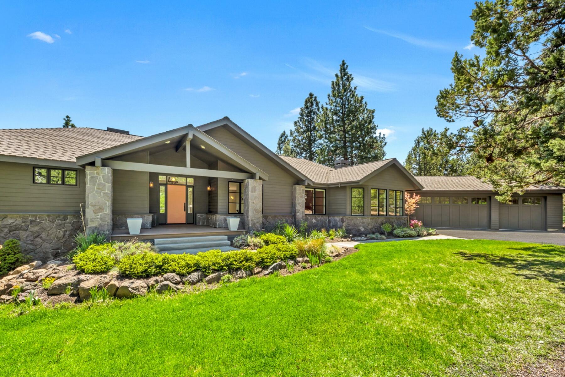 This lovely south facing Awbrey Butte home is located on a quiet cul de sac in NW Bend. Across the street is Summit Park with two tennis courts, basketball, open turf space and trails connecting to Sylvan Park. Centrally located with Downtown Bend + Deschutes River trail system & amenities of NW Bend a few miles from the front door. The .83 acre lot is fully landscaped providing privacy, while also offering plenty of space to entertain on the full length deck. Inside the quality of the recent remodel is apparent with Sierra Pacific clad windows, wide plank oak floors, high end stainless appliance package, new lighting, and marble countertops. The primary suite has a true zen bathroom, heated floors, custom closet system and hot tub access off the sliding doors.  Main level living with a primary & junior suite with an open floor plan featuring two gas fireplaces, new lighting and designer touches through out. Downstairs are 3 bedrooms + bonus + full bath. 3 car garage + large mud room.