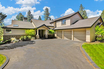 Custom-built home in Awbrey Glen Golf Course Community.  The lot is located at the end of a cul-de-sac  on 0.73 acres backing to the 10th fairway with a beautiful golf course view.  The home features an open great room floor plan with a stone fireplace and a high vaulted ceiling with a main floor MBR and bathroom suite.  The kitchen is tastefully appointed with solid granite countertops, stainless steel appliances, and opens to both a dining room and den.  Upstairs there are 2 additional guest rooms, 2 full baths and a large bonus room.