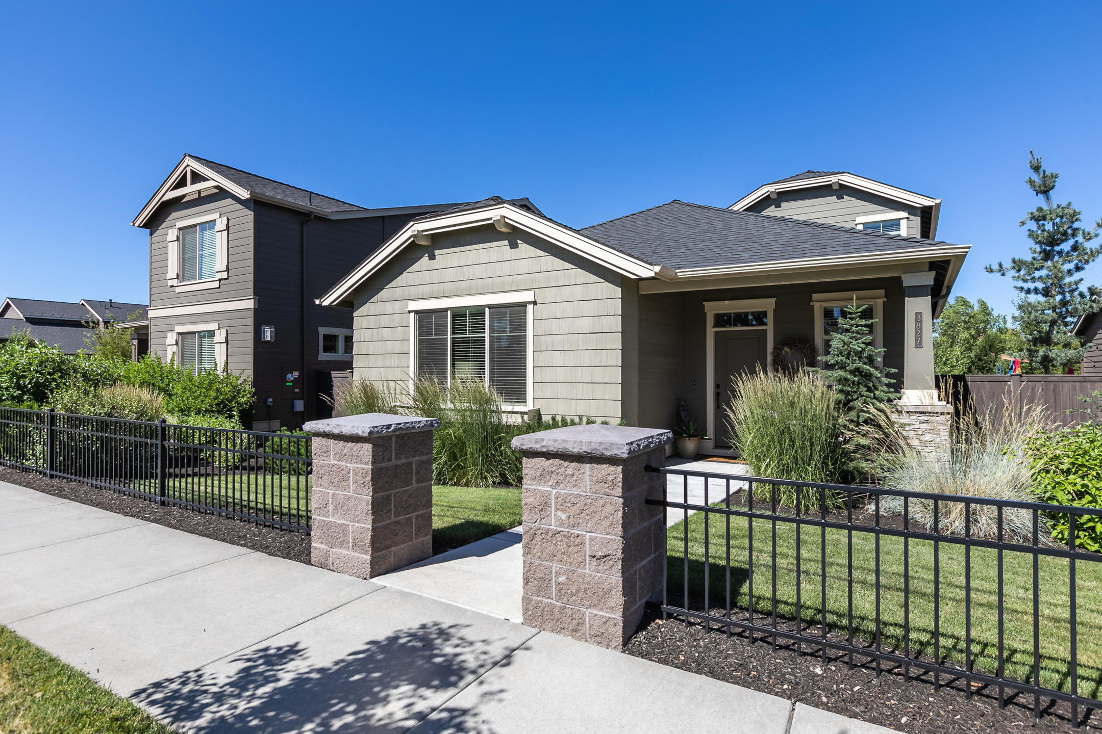 Welcome home to this beautiful 2 story home located in Lava Ridges This home features an oversized great room with wood laminate flooring and spacious dining nook. Enjoy cooking in the gourmet kitchen that features quartz center island, Knotty Alder cabinetry, and stainless steel appliances. The living room features a rock fireplace and plenty of windows for natural light and views. Main level large master suite, with additional bedrooms, loft, and office space upstairs. This home is across the street from Ponderosa Elementary school and Pine Nursery Park. Neighborhood amenities include a community pool and maintained front yards.