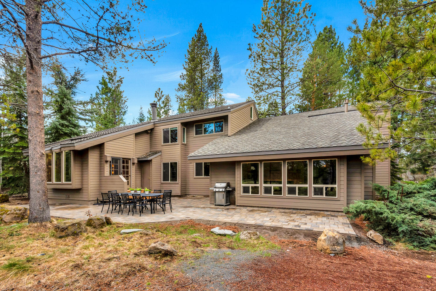 Step into this relaxing oasis home in Sunriver! Boasting 6 bedrooms, 3 full bathrooms, there is ample space for family and friends to gather; including the newly remodeled spa room and beautiful back patio overlooking the 6th fairway of the Meadows golf course. Choice of two fireplaces to get cozy by after your days of exploring. Many recent updates including HVAC, electrical, interior paint, tile work, interior doors, furnishings and exterior paint in 2019. Hop on one of the many bikes in the garage and hit the trail for this home is close to everything Sunriver; with only minutes from the Deschutes River, the Village and the SHARC. The 10 SHARC passes will keep you busy on days you want to stay nearby. Make this your ultimate stay-cation home or get the financial benefits of this successful, income producing vacation, which generated approximately $80k gross in 2021.
