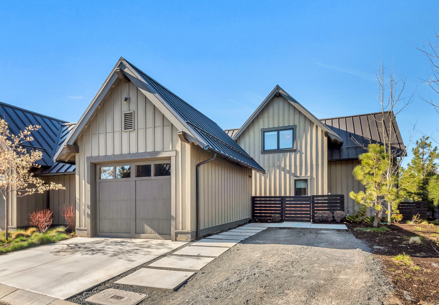 The Tetherow Cabins built by Sunwest Builders offer a high level of quality & finishes.  Located a short distance from the owner's pool, clubhouse, fitness facility, restaurants, single track trails, the Deschutes River Trail, Mt. Bachelor, & the Cascade Lakes.  Two primary bedrooms, one on the main level, open concept floorplan, Cascade Mtn Views, a private rear patio that backs to a common area strip, & Alpine Park. An oversized detached 1 car garage w/a gear storage room for all of your toys.  This location & quality of construction & finishes are hard to beat.  This home will be vacant & ready to move into any time after May 10th, 2021.   The HOA covers front yard landscape maintenance outside of fenced area, including but not limited to trees, shrubbery, planting beds, mulch and hardscape, snow removal on roads, sidewalks and common areas, and maintenance of the common areas. The garage has a common wall.