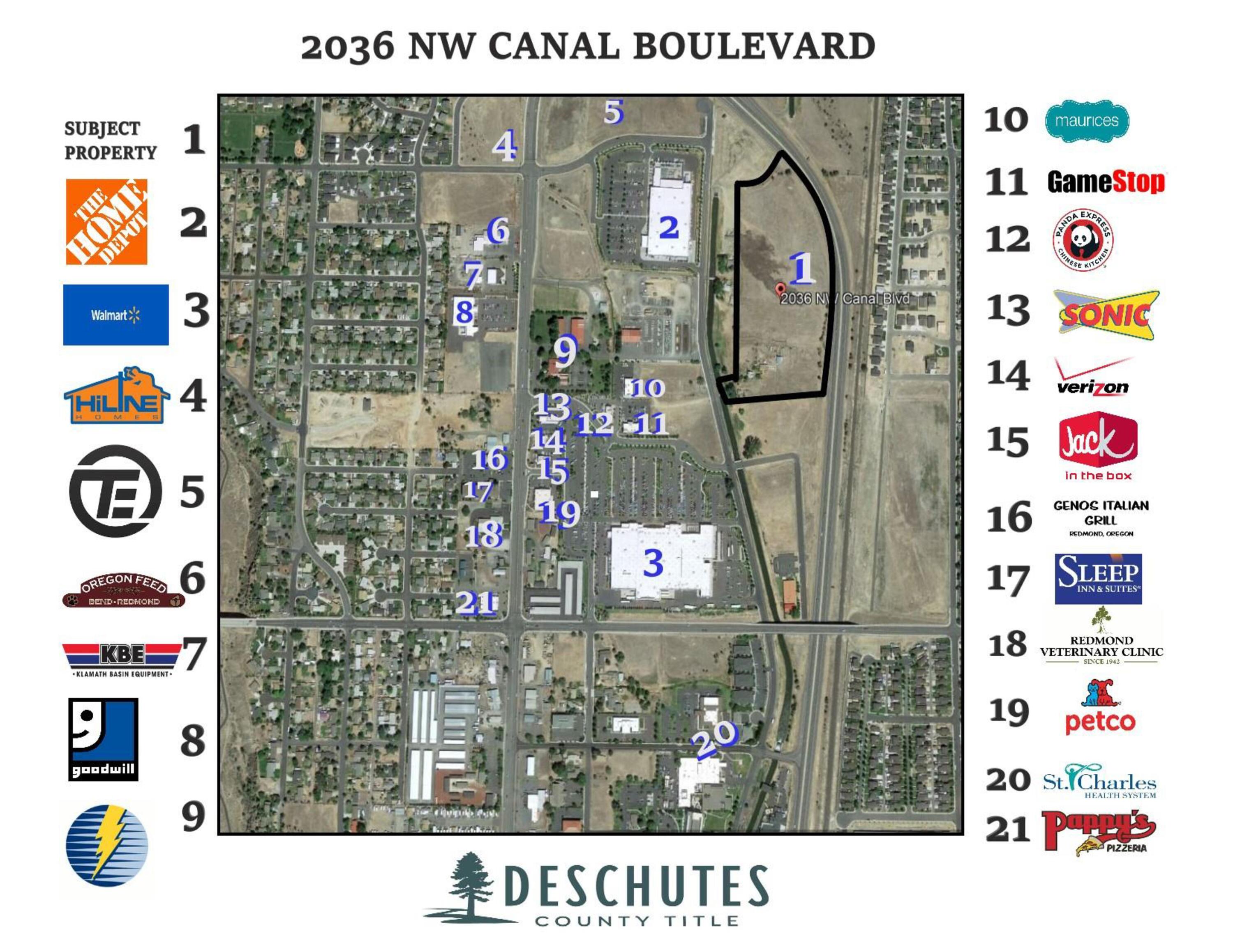 Excellent high profile, high visibility commercial development opportunity in the heart of the thriving & quickly expanding NW Redmond area! This whole property is flat & offers approximately 1,400ft of prime Hwy 97 frontage, great mtn views, 400ft from both Super Walmart & Home Depot, it has prime Hwy access a ¼ mile away using the Canal overpass on/off ramps, & only .38 miles to St Charles Hospital & the Larch/Hwy 97 exit. High visibility site great for lrg box stores, retail, medical, hotel, auto/RV sales, storage units, apartments, assisted living, gas station, bowling alley/fun center, & mixed-use developments. Centrally located to serve the whole region including, Bend, Prineville, Terrebonne, Madras, & Sisters. Traffic counts of over 23,000 AADT. Don't miss this awesome opportunity to take advantage of Central Oregon's booming economy, & bring your creative business ideas that can thrive for countless years to come! Adjoining listing available for a total of 10-15 acres.