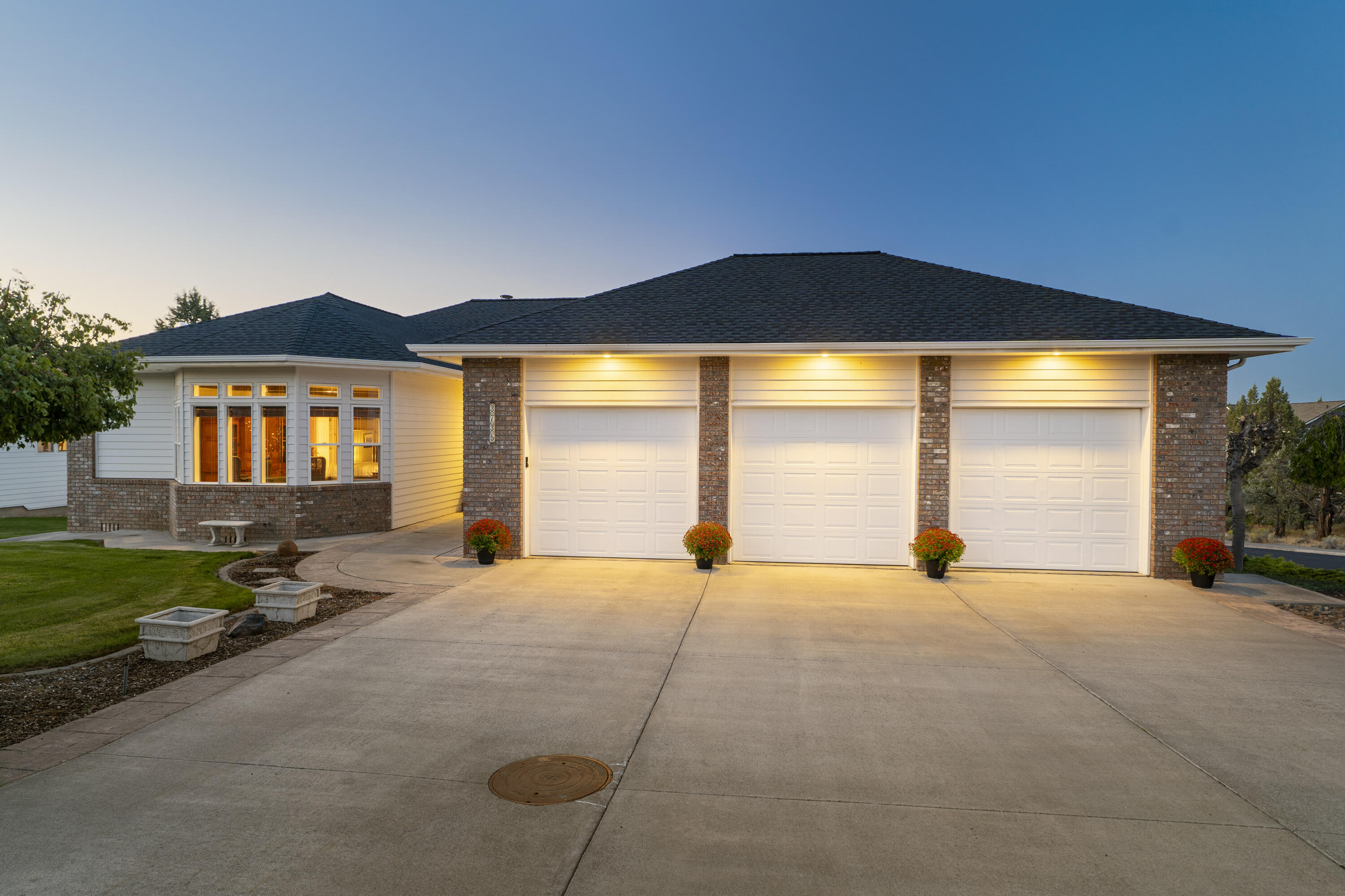 First time on the market, this custom-built home has been lightly lived in. The kitchen offers an oversized island, granite counters, a full pantry system with pull-out drawers, and abundant storage. Lofty ceilings and rear windows fill the home with natural light, while the back deck—with Smith Rock views, drip system, retractable awning, and plumbed gas. The primary suite includes a walk-in closet, soaking tub, dual vanity, and dual-head tiled shower; the guest bedroom also features a walk-in closet with jack-and-jill bath access. Set on a 0.28-acre corner lot, the property provides rare RV parking, three garage bays, and a full under-home storage area. The low-maintenance backyard is ready to enjoy or customize to your vision. New roof in 2023 and water heater in 2025. Buyer to complete due diligence; information is deemed reliable but not guaranteed. Trustee is licensed real estate agent in state of OR.