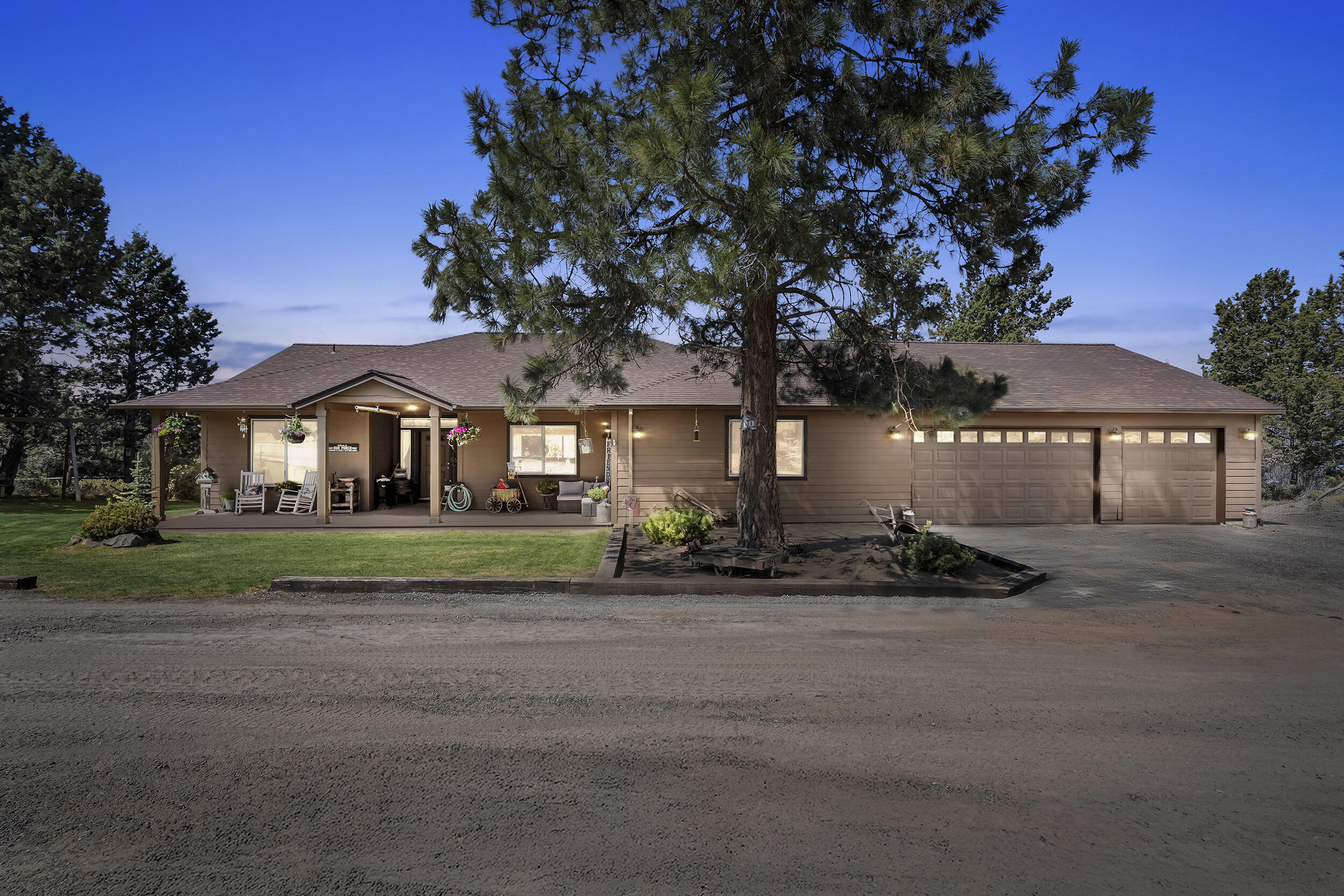 Big Cascade Mountain Views and Amazing Sunsets await the next lucky owner of this special Eastside Bend property. At the heart of the home - the kitchen features new Dekton solid surface counters, Spanish porcelain tile backsplash, custom alder cabinetry, stainless appliances, pot filler, pantry, and a large center island. Quality features include new LVP flooring, solid alder doors + trim, a wood stove with river rock hearth, vaulted ceilings, and skylights. Oversized windows let the light in, while a divine slate tiled walk-in shower is the star of the primary bath. The 1,236-sf 3+car garage covers all your parking needs and includes a half bath, 220 electric, 50 & 30-amp outlets, propane heater, 10' ceilings and 8' garage doors. Outside, you will find covered front and back porches, an extended deck with hot tub, full RV hook-ups, and stub-outs for a future shop or barn! Rarely do you find a property with the perfect combination of privacy and proximity - make it yours, today!