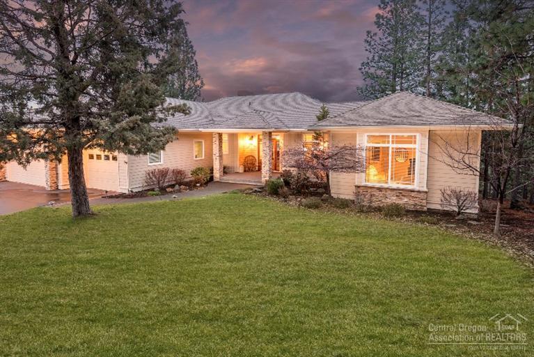 Northwest Prairie Style Hm in Awbrey Glen situated on the 12th Fairway. Spectacular views of Smith Rock, Greens & the Pond from all rooms! Majority of Living is on Main Level w/ 3 bedrooms including Master Suite & 2.5 Baths. Downstairs is the Family Rm & 4th Guest Suite w/ full bath providing complete privacy! Gleaming Hardwood Floors, 3 Fireplaces, Formal Dining Rm & Oversized 3 Car Gar are just a few amenities to mention. Gourmet Kitchen w/ Newer Appliances, Center Island & Cabinets Galore. A must to See!
