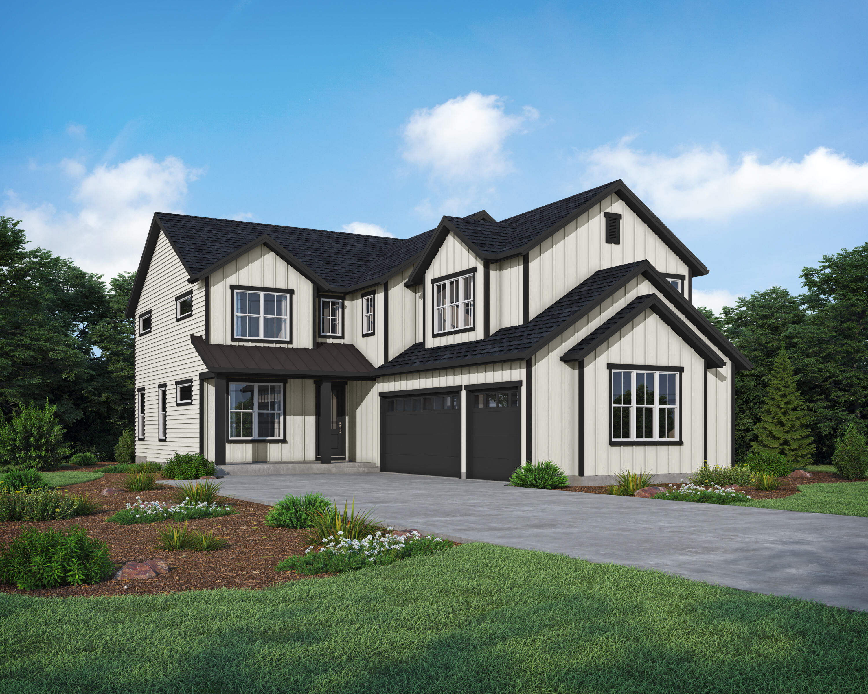 Welcome to this stunning Bend home, perfectly blending style, comfort, and functionality. The open-concept layout is ideal for gatherings, featuring a spacious kitchen with a large pantry, a welcoming great room, and a covered back patio with a gas hook-up for easy outdoor entertaining. The main level also includes an office, a bedroom, and a full bath for added convenience. Upstairs, the expansive primary suite boasts a walk-in closet, dual vanities, a soaking tub, and a tiled shower. With 5 bedrooms plus an office and a generous bonus room, there's space for everyone. A 3-car garage equipped with both 220 and 110 outlets makes EV charging simple. Additional upgrades include quartz countertops, stainless steel appliances, air conditioning, a tankless water heater, and a fully fenced, landscaped backyard.