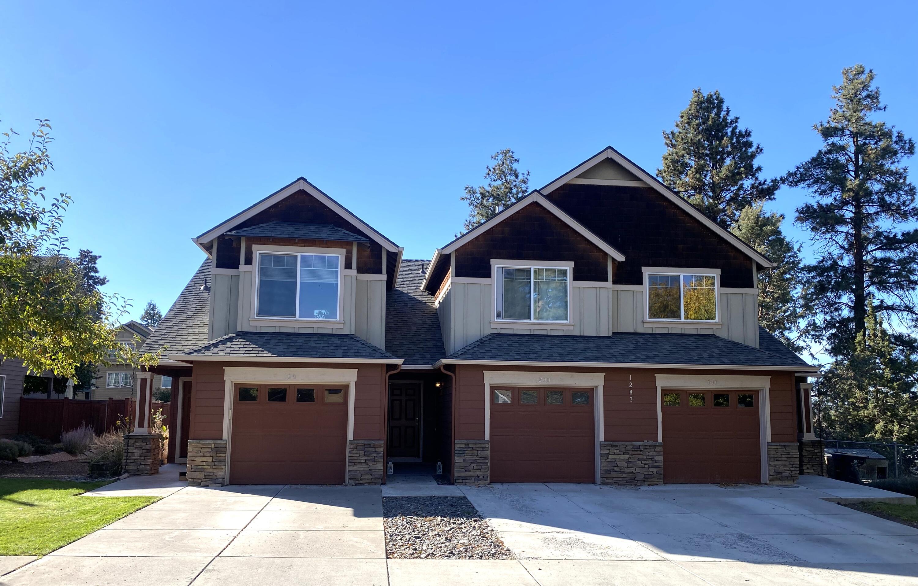Rarely available Triplex above the Old Mill District In Bend Oregon. 21 miles to Mt. Bachelor. Walk to concerts at the Hayden Homes Amphitheater or float the Deschutes River while enjoying the scenic beauty of Central Oregon. Downtown Bend and your choice of restaurants. Shopping and movies minutes from this nicely situated Triplex. Well maintained rental property with huge potential for increased revenue. Upstairs primary bedrooms have private sinks and toilets with shared Jack and Jill Shower in the middle. Stackable washer/dryer combos upstairs in all units. New roof and updated carpet and paint in unit #200 in 2024.